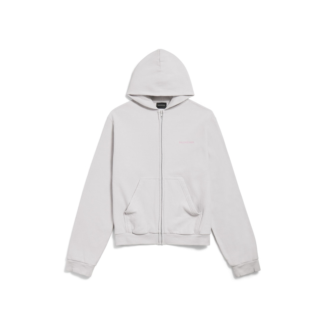 Women's Balenciaga Back Zip-up Hoodie Regular Fit in Dirty White/baby Pink - 1