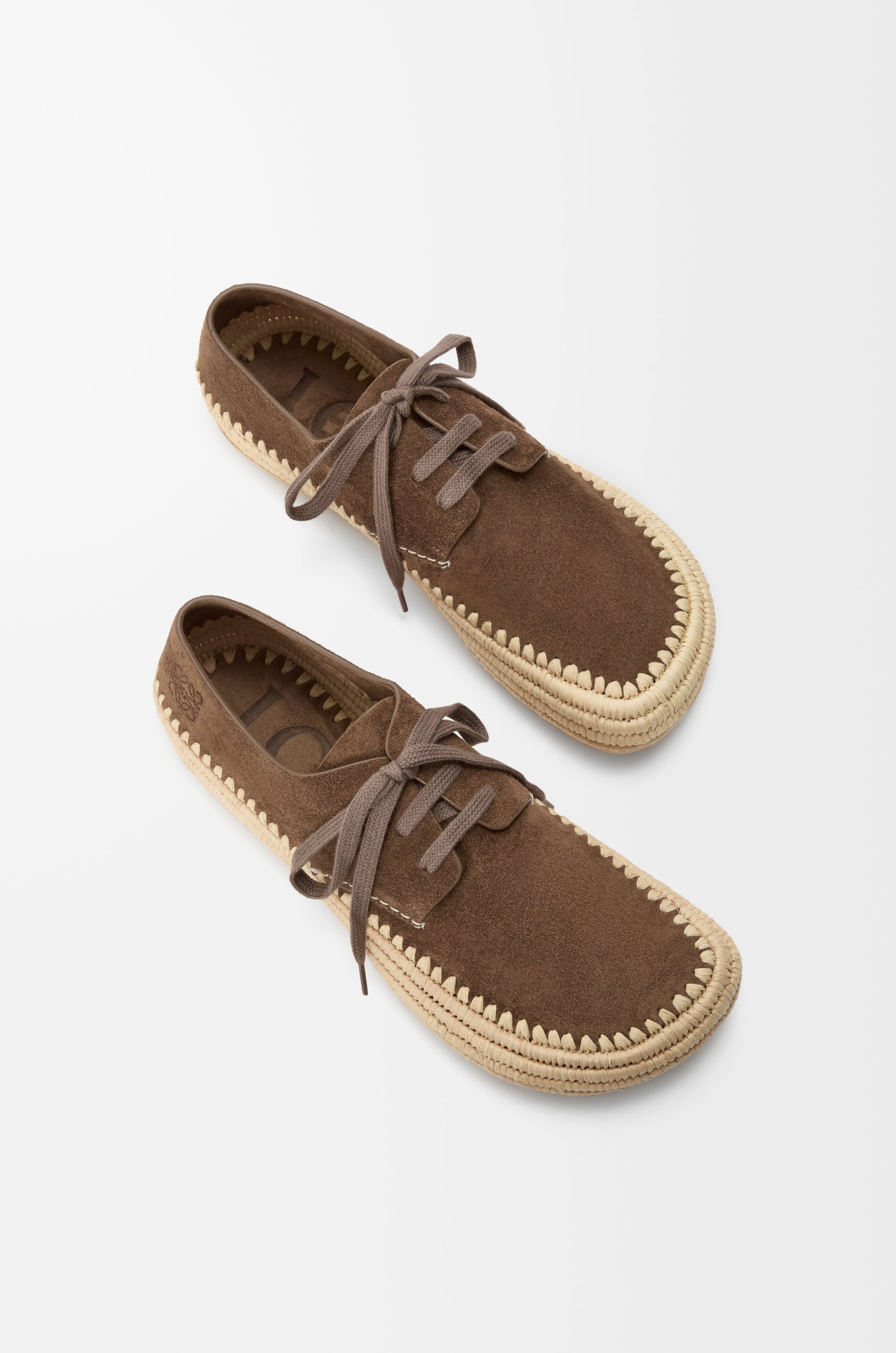 Rio lace-up in suede and raffia - 4