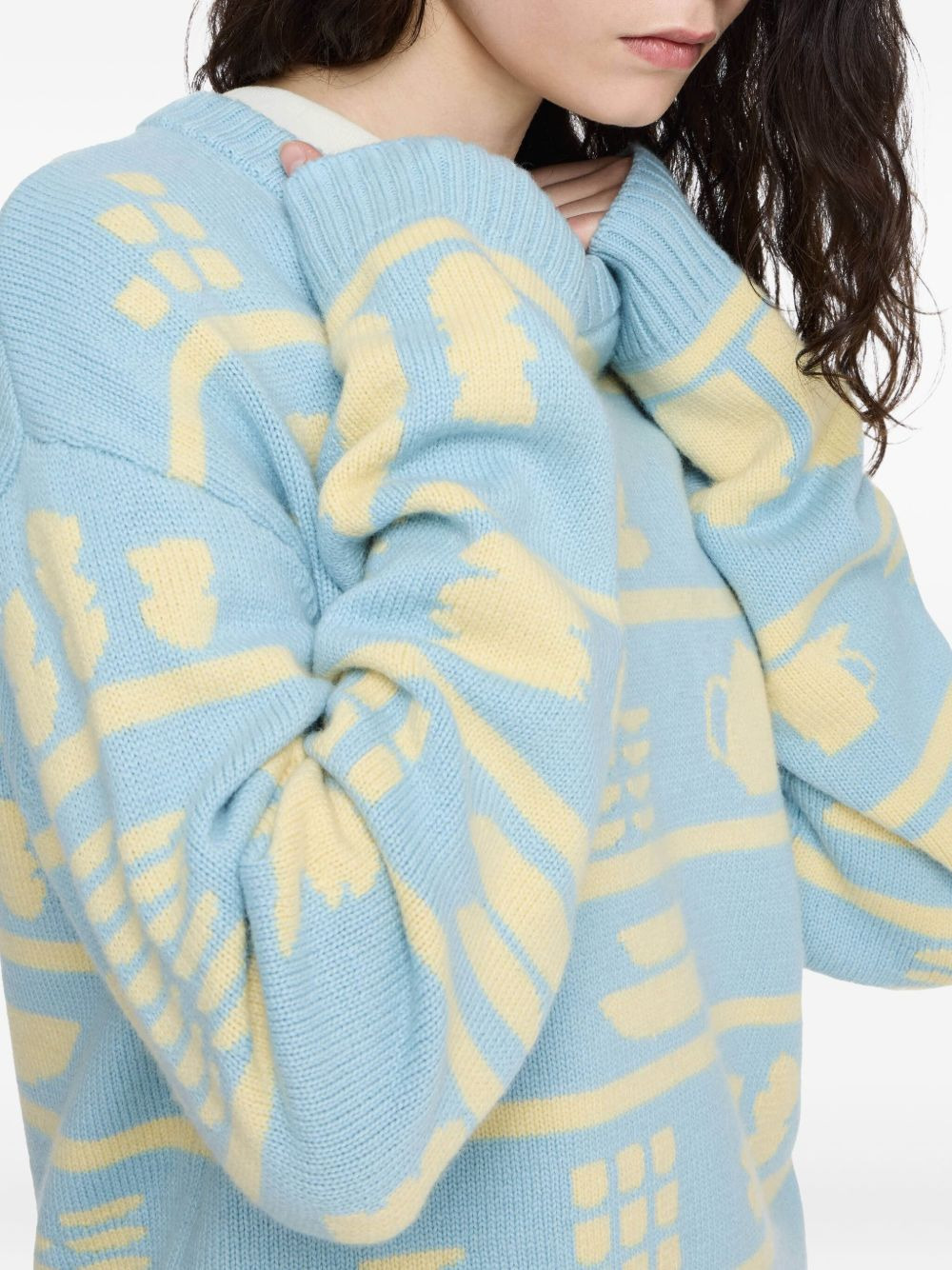crockery-jacquard jumper - 5