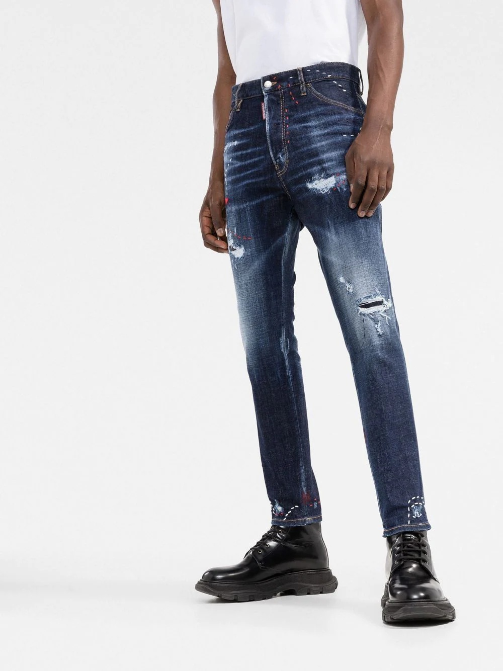 ripped slim-fit jeans - 3