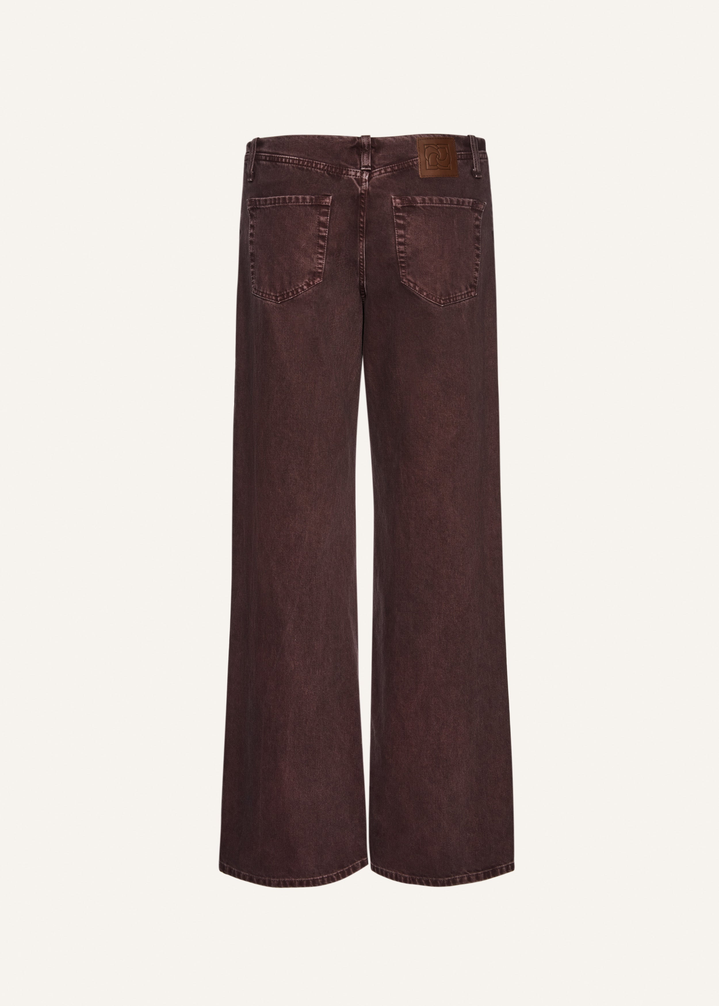 Ultra-low-waist wide-leg denim in brown - 2