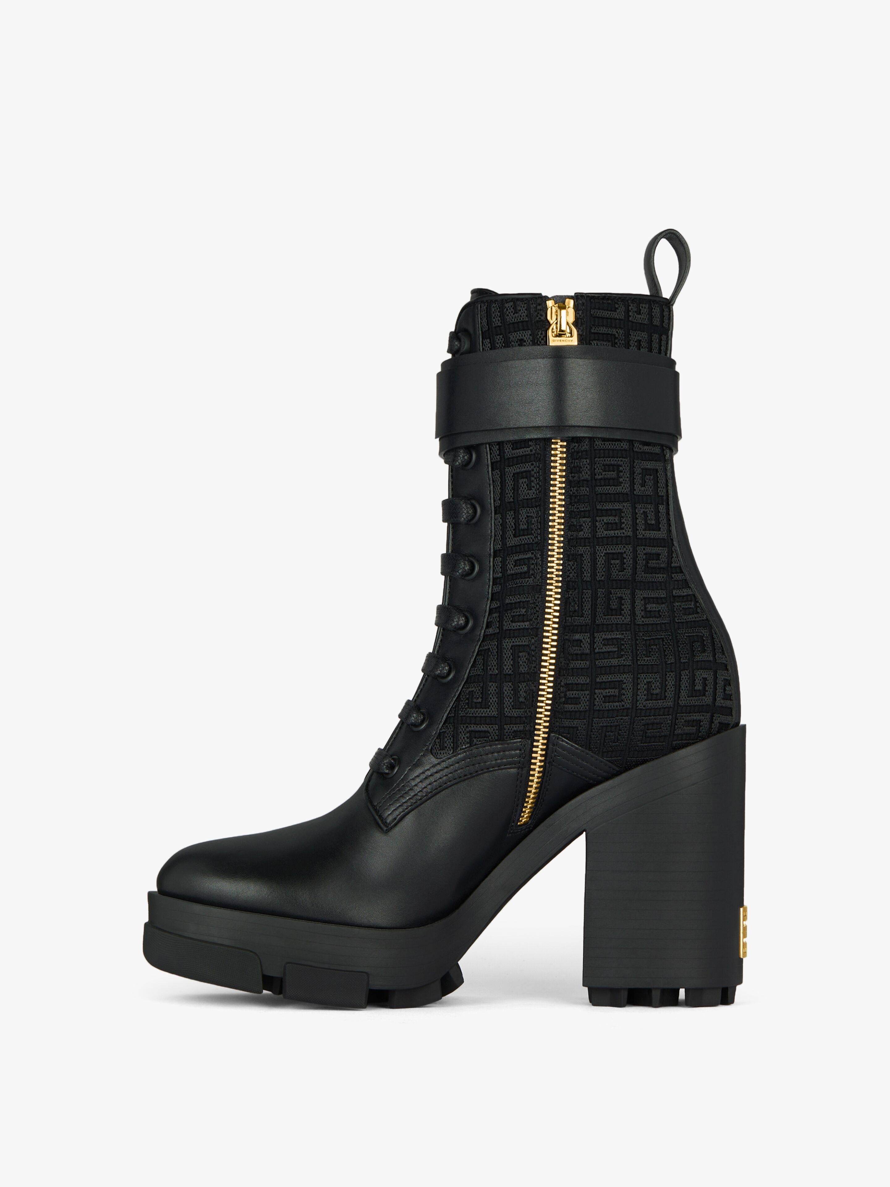 TERRA ANKLE BOOTS IN 4G EMBROIDERED CANVAS AND LEATHER - 3