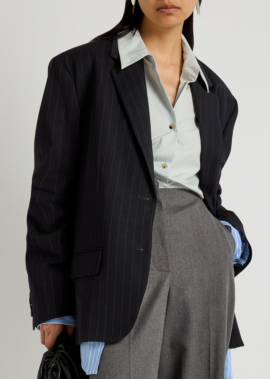 Acne Studios Shirt-effect Striped Woven Blazer - 5