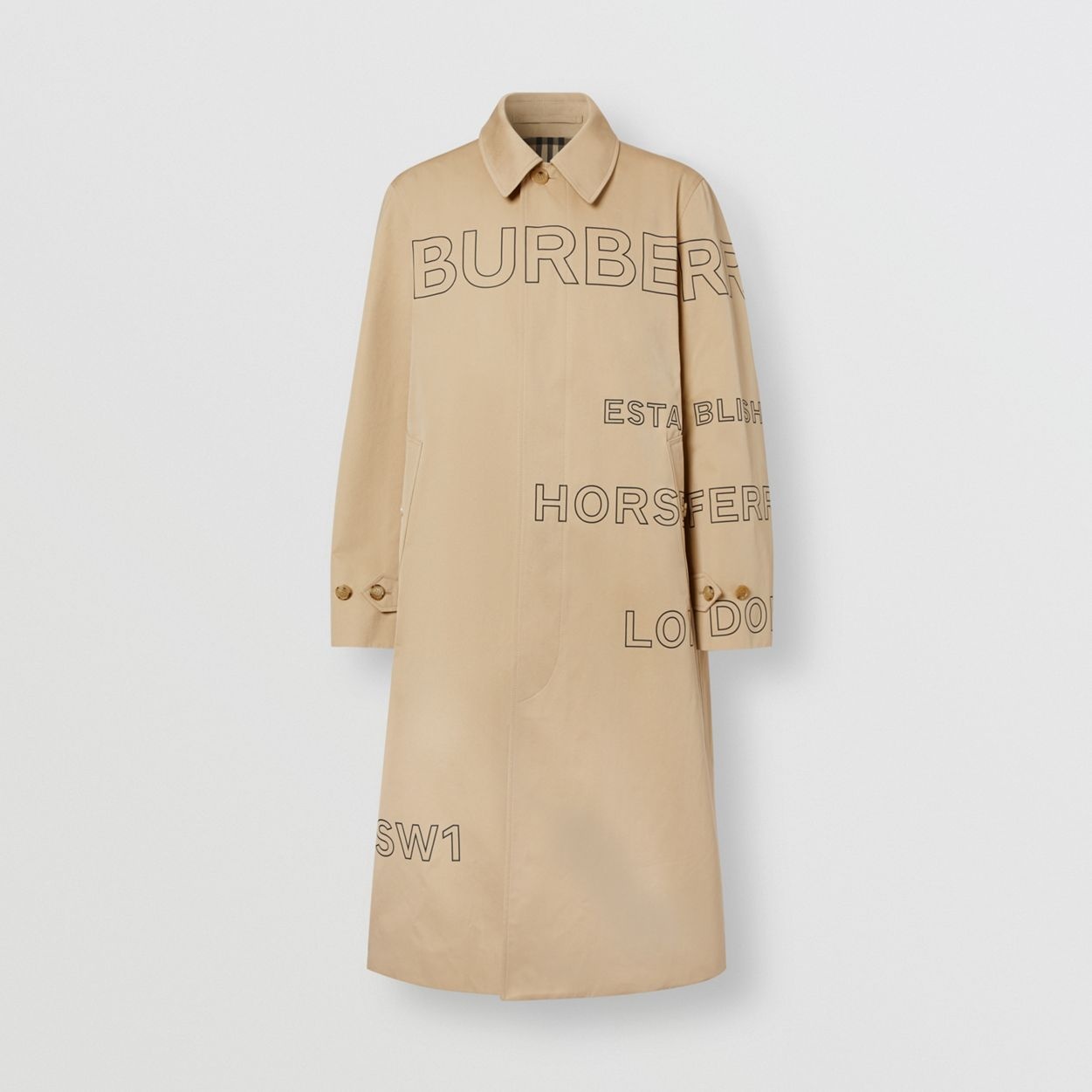 Horseferry Print Cotton Gabardine Car Coat - 1