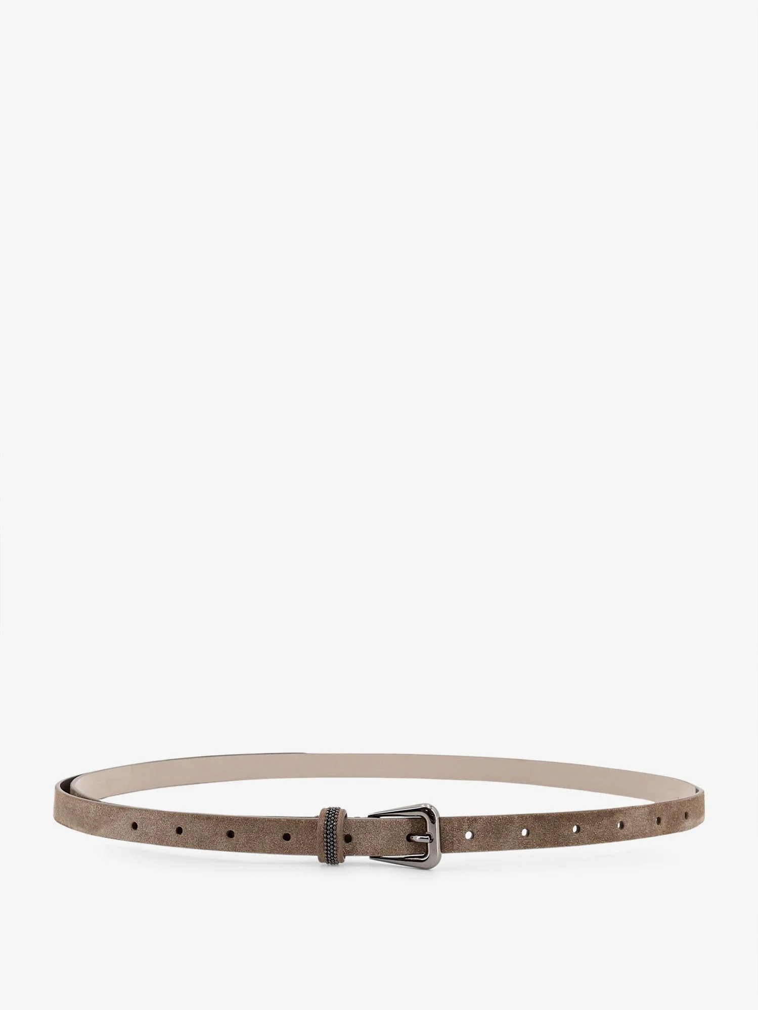 Brunello Cucinelli Suede Belt With Monili Details - 1