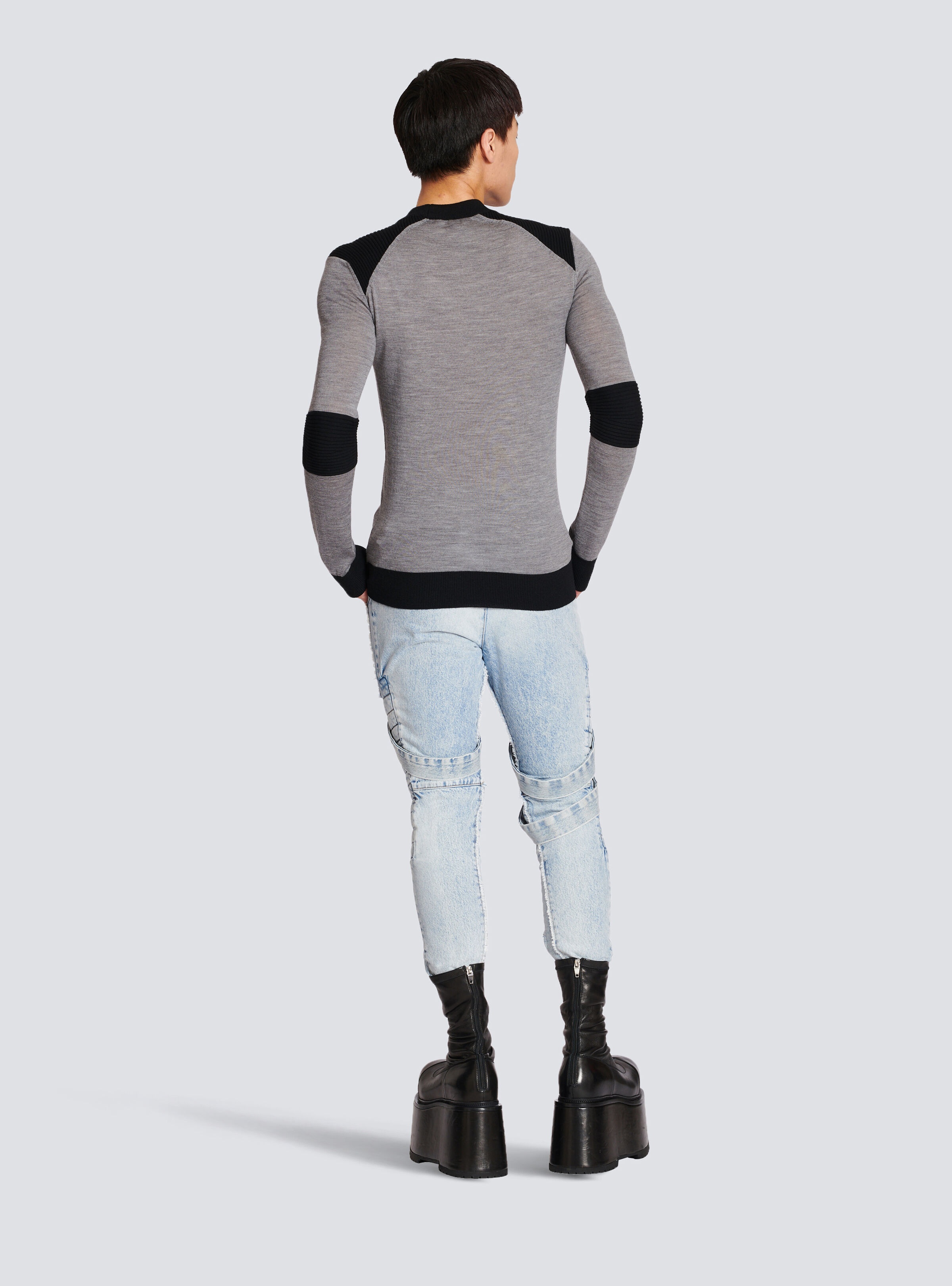 Wool jumper with Balmain Paris logo - 4