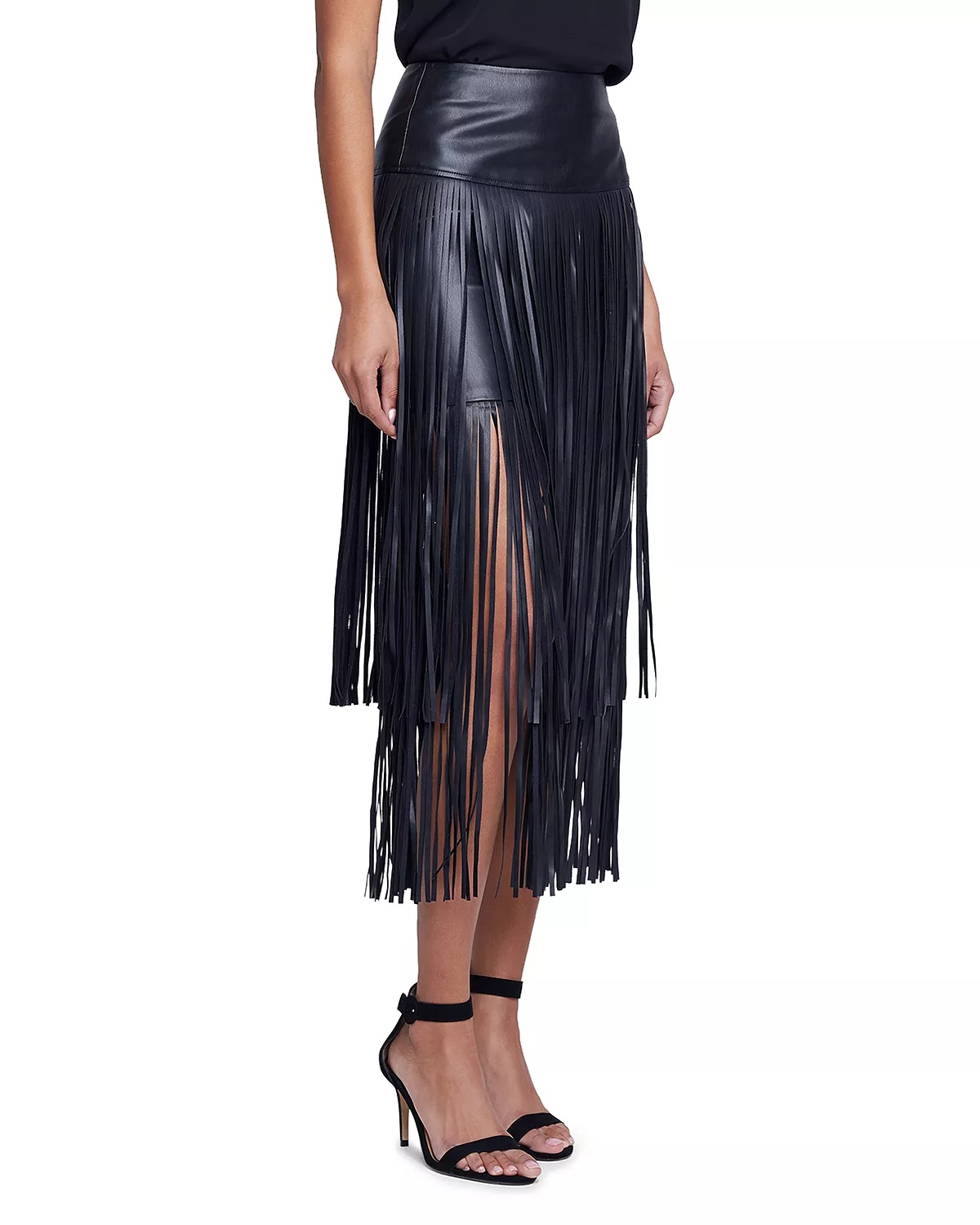 Karolina Tiered Fringe Midi Skirt - 3
