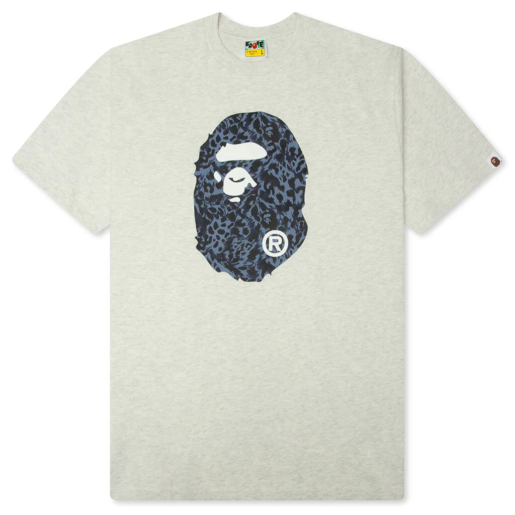 WILD LEOPARD PATTERN APE HEAD RELAXED FIT TEE - GRAY - 1
