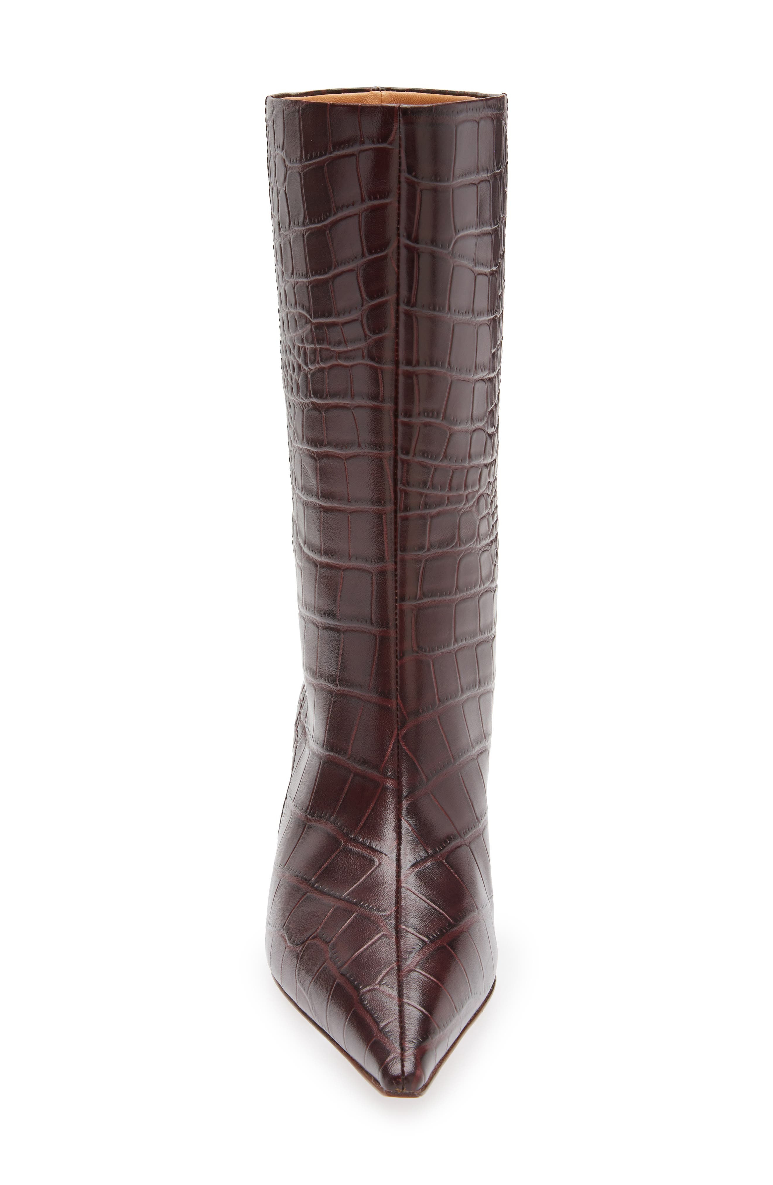 rag & bone Mott Pointed Toe Boot in Bordeaux Croc at Nordstrom - 4
