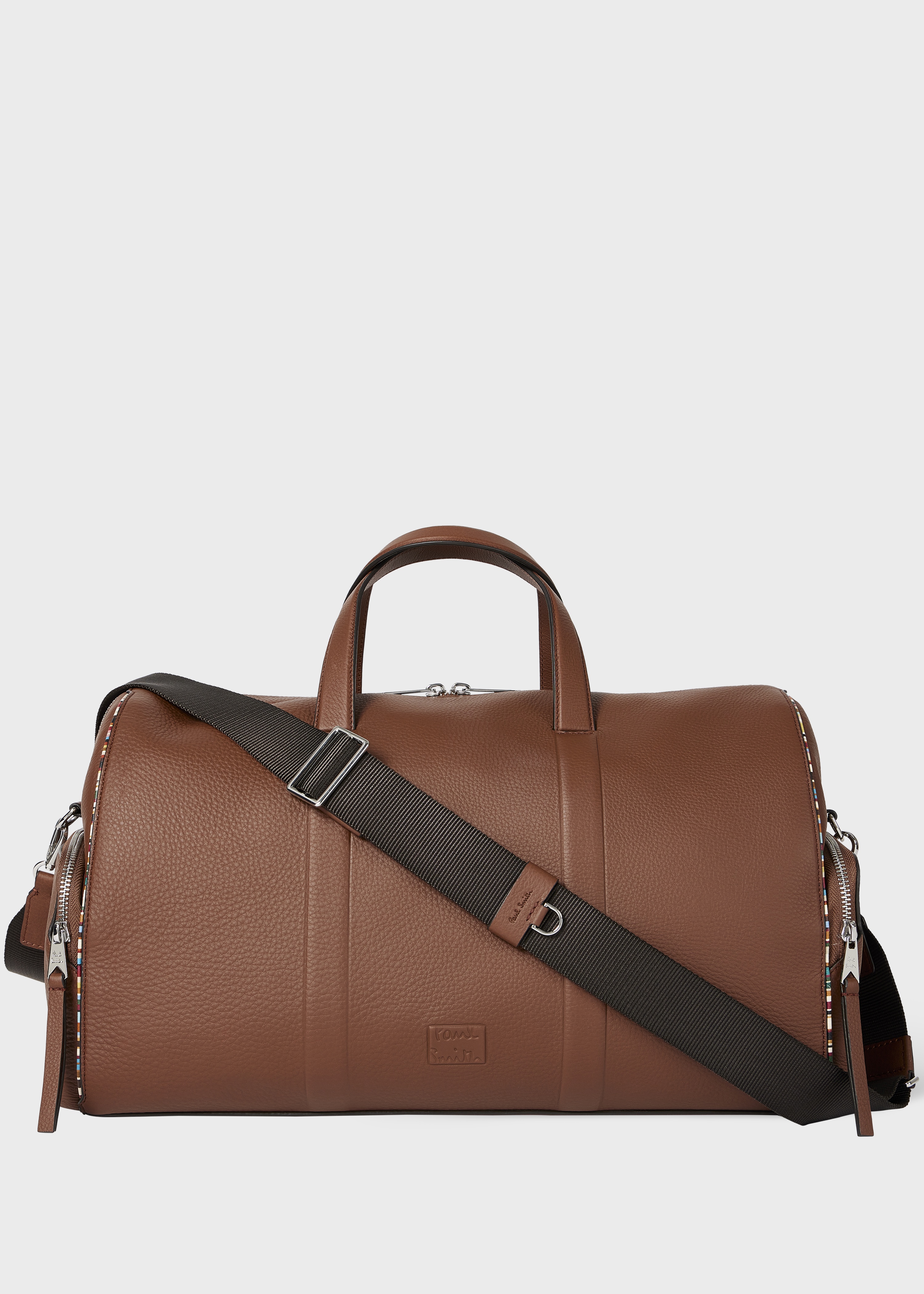 Tan Leather 'Signature Stripe' Piping Holdall - 2