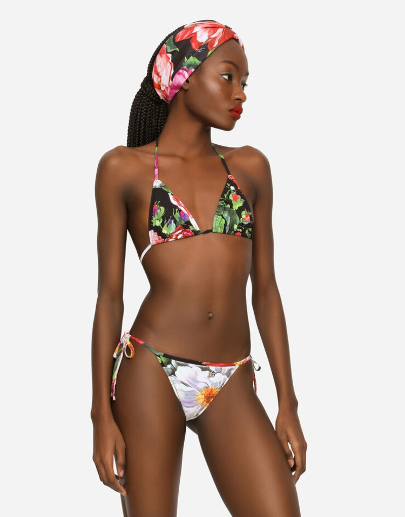 Triangle bikini with pictorial floral print 4