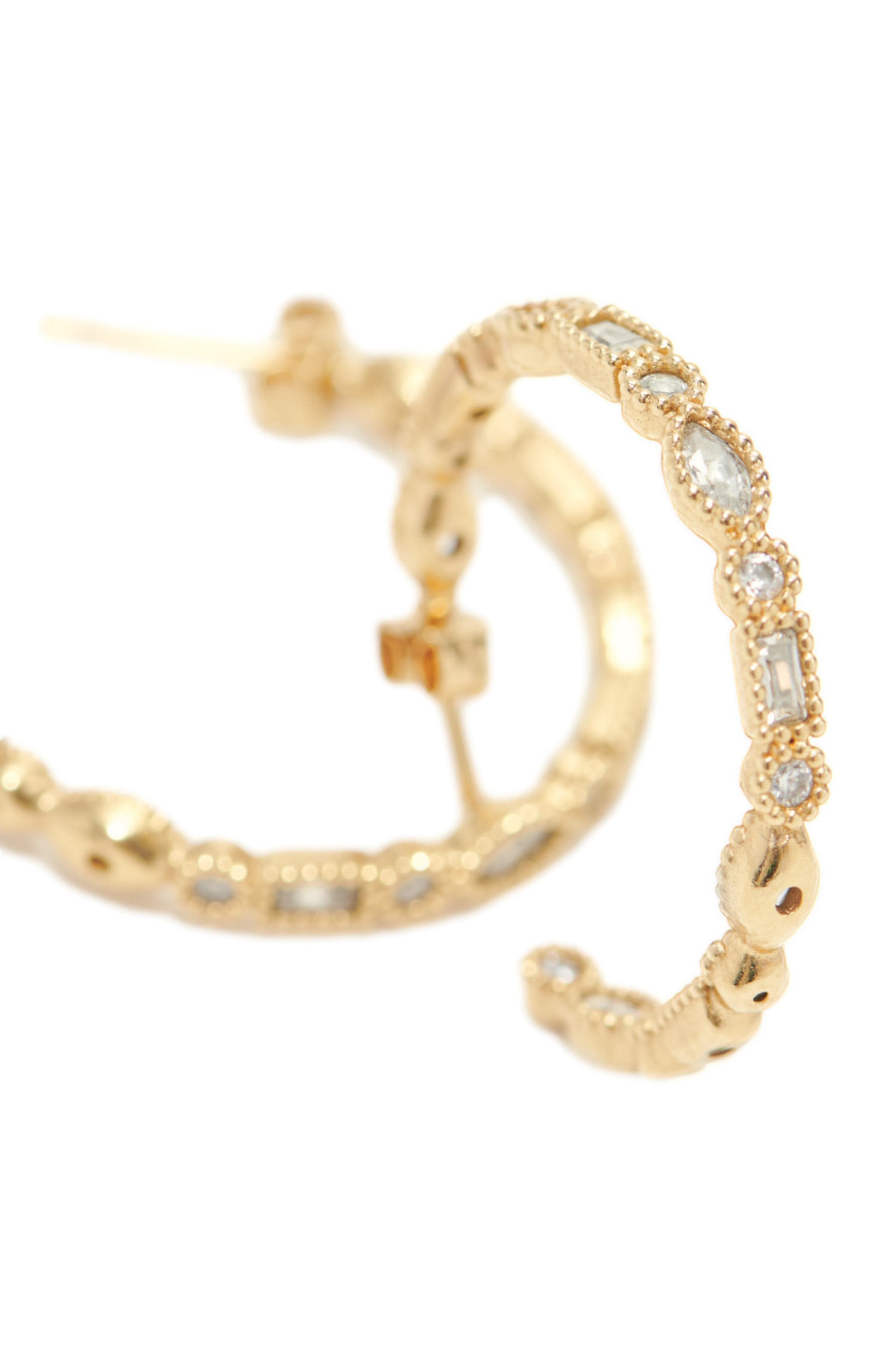 maje Diamanté-embellished large hoop earrings in Gold at Nordstrom - 2