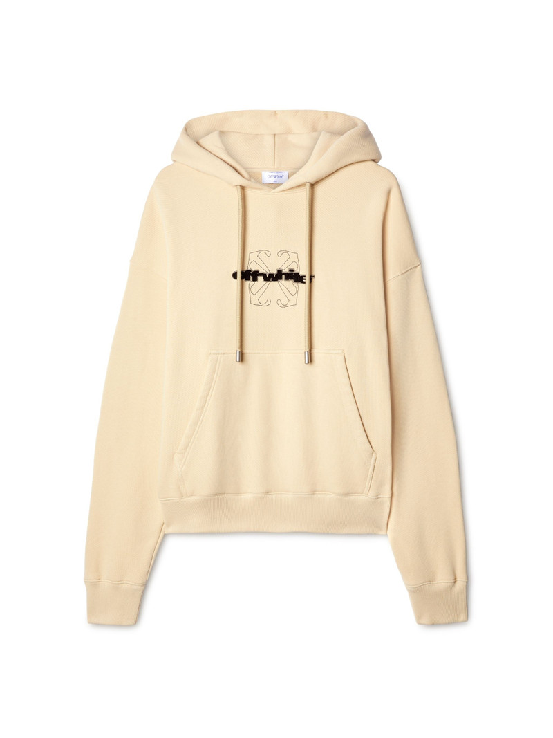 Beige Flock Arrow Skate Hoodie - 1
