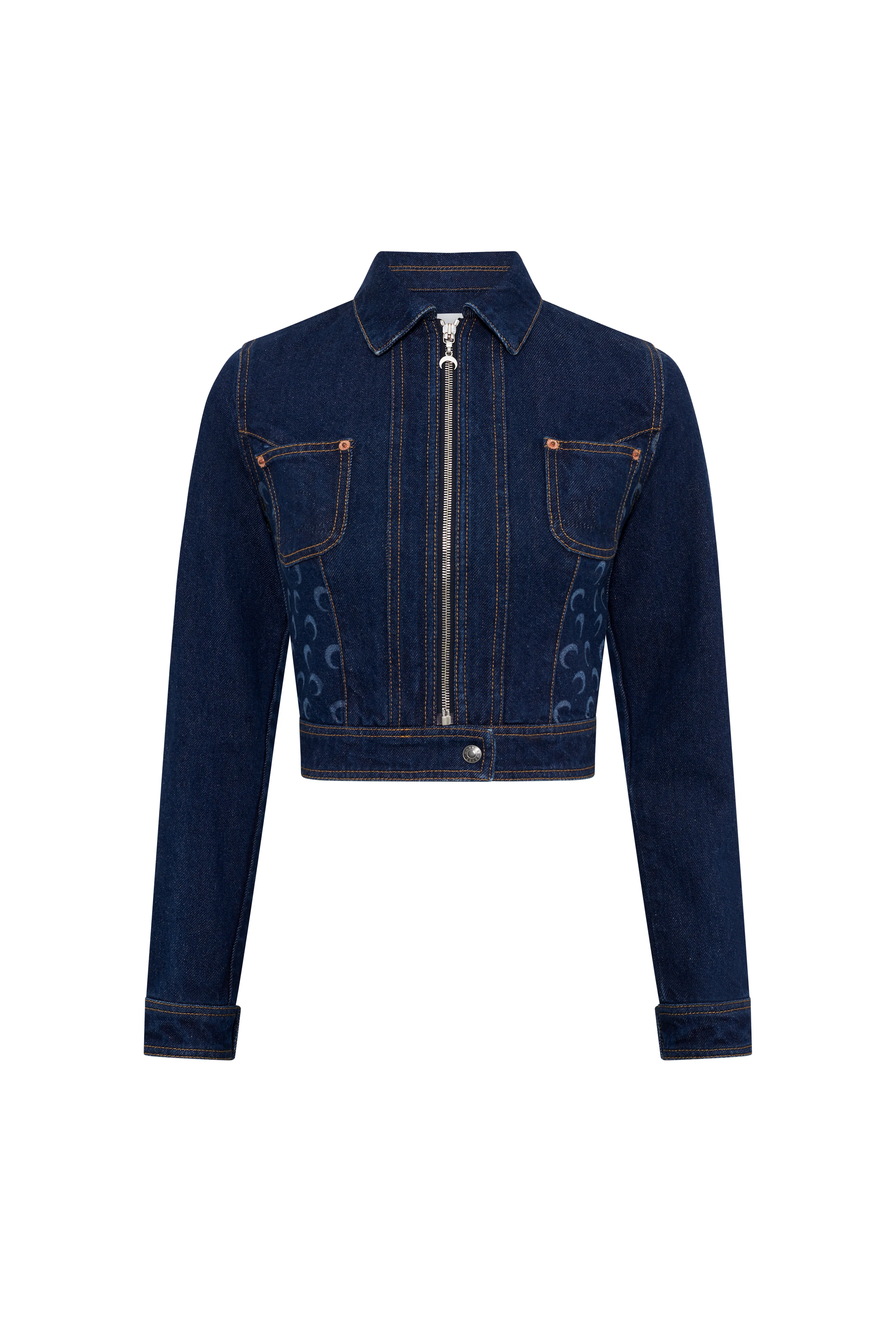 Midnight blue denim trucker zipped jacket - 1