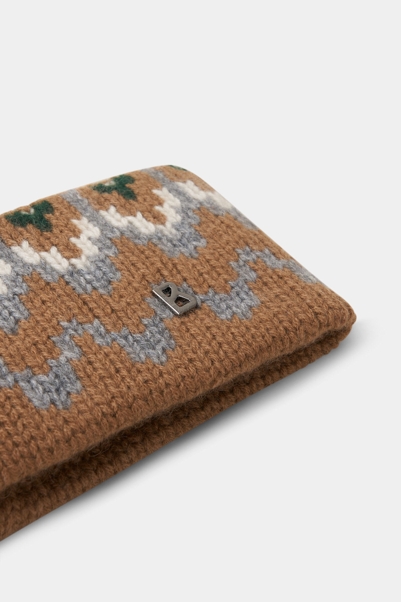 Loca cashmere headband in Hazel/Grey - 3