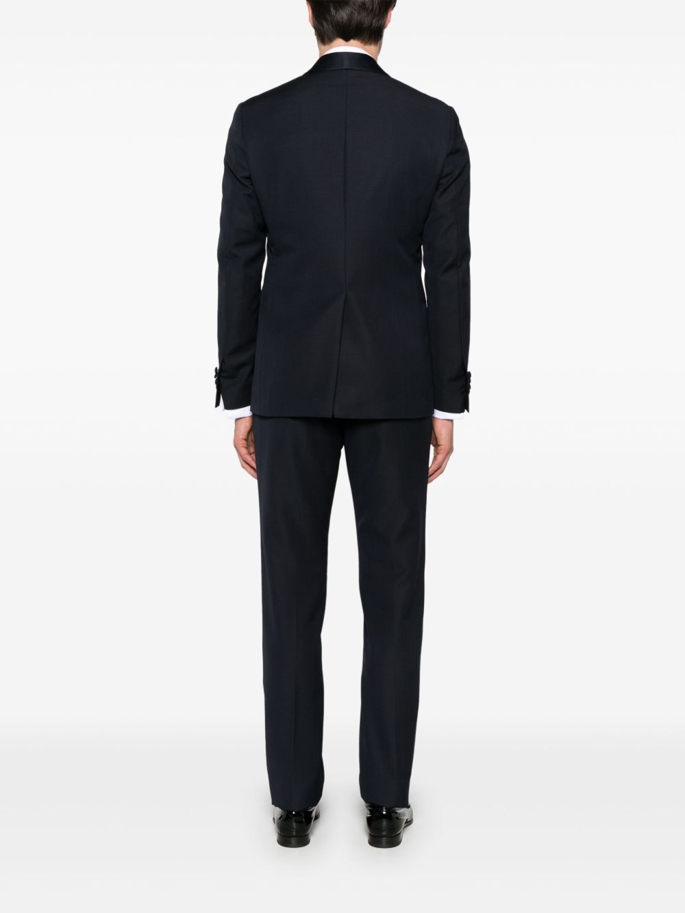 satin-trim suit - 3