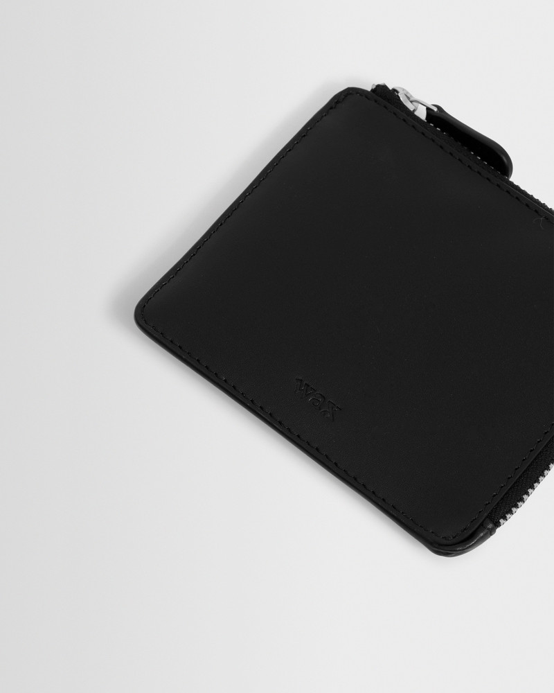 Wax London Harford - Black Leather Zip Wallet outlook