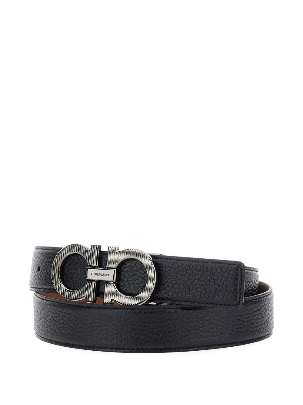 Gancini-buckle leather belt - 3