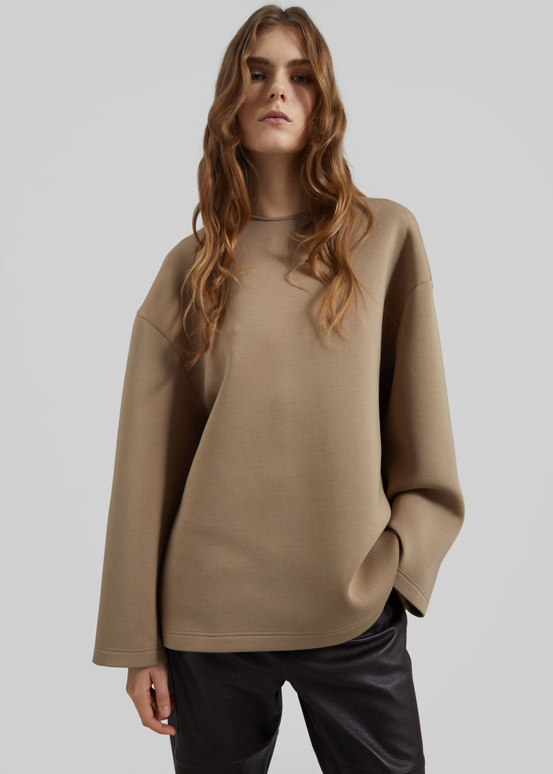 Delancey Long Sleeve Neoprene Top - Camel 5