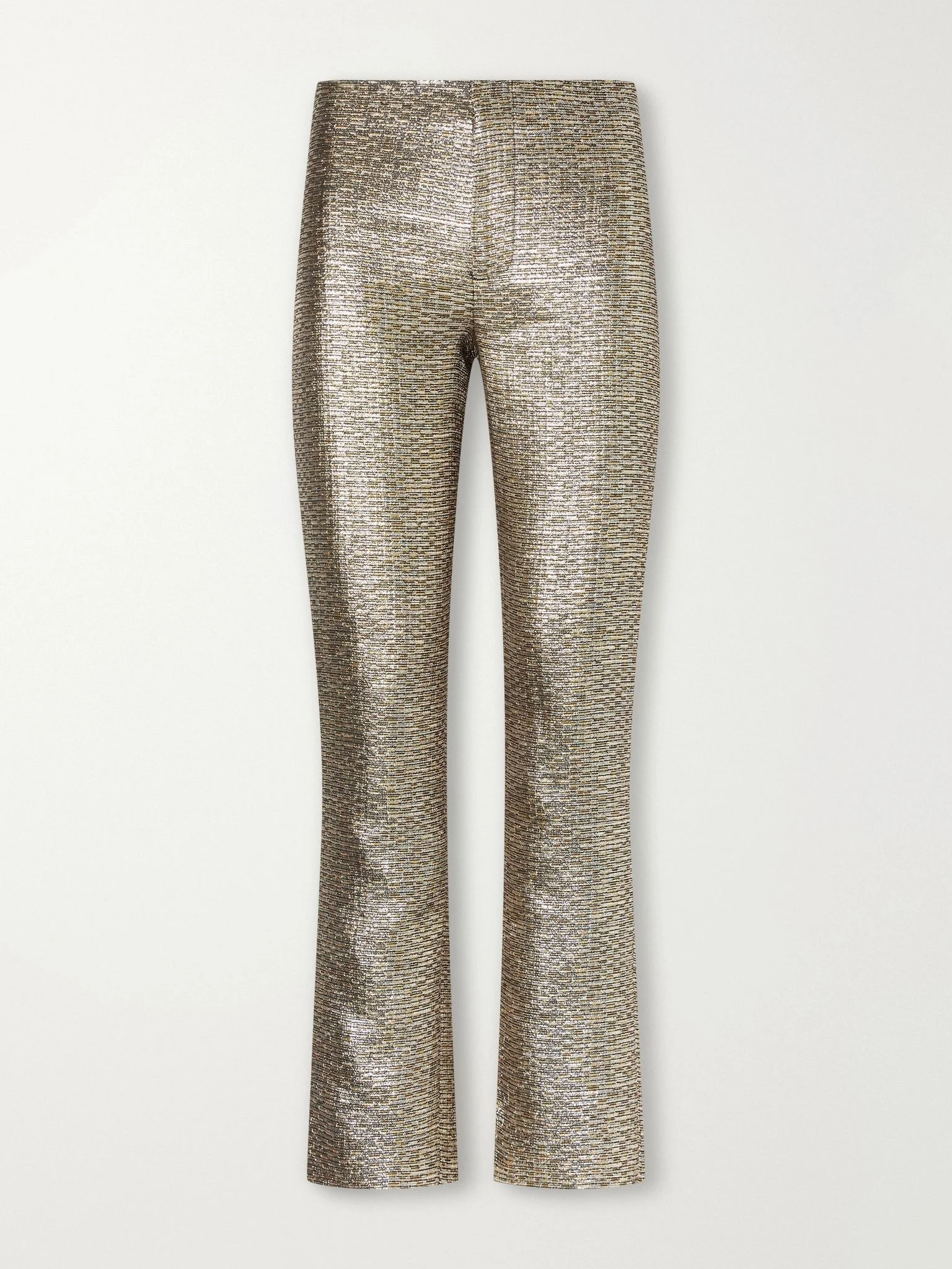 Lillian textured metallic jacquard slim-fit pants Gold - 1