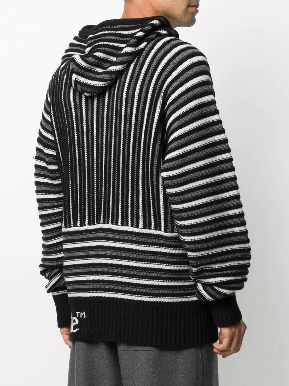 striped knitted hoodie - 4