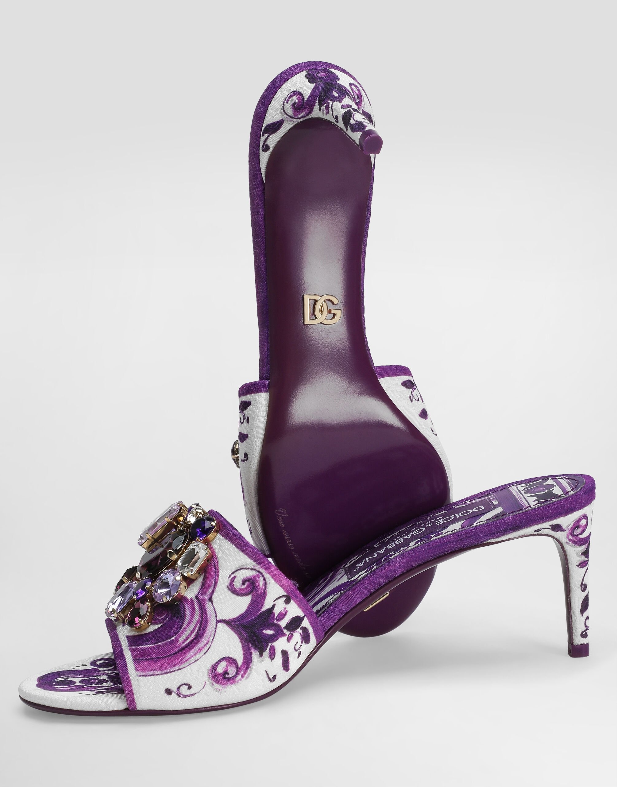 Brocade mules with jewel embroidery - 4