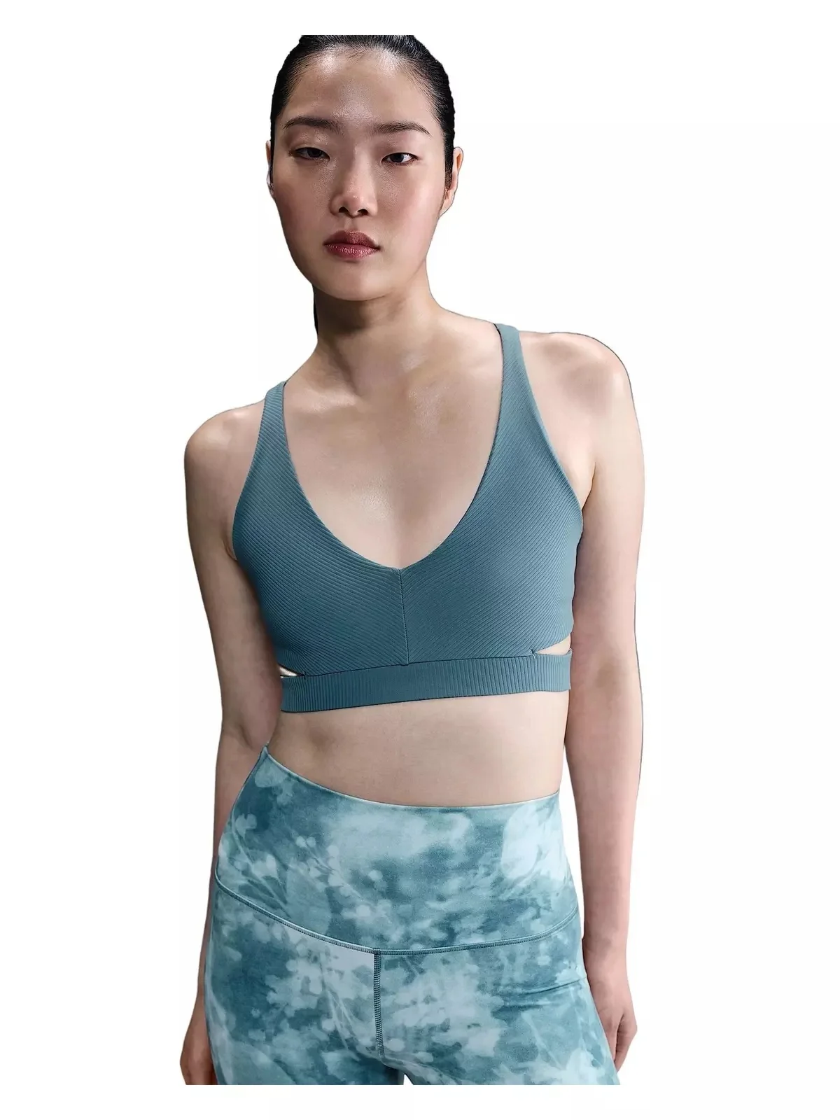 Women's Zenvy Light-Support Rib Padded Sports Bra -Blue - 1