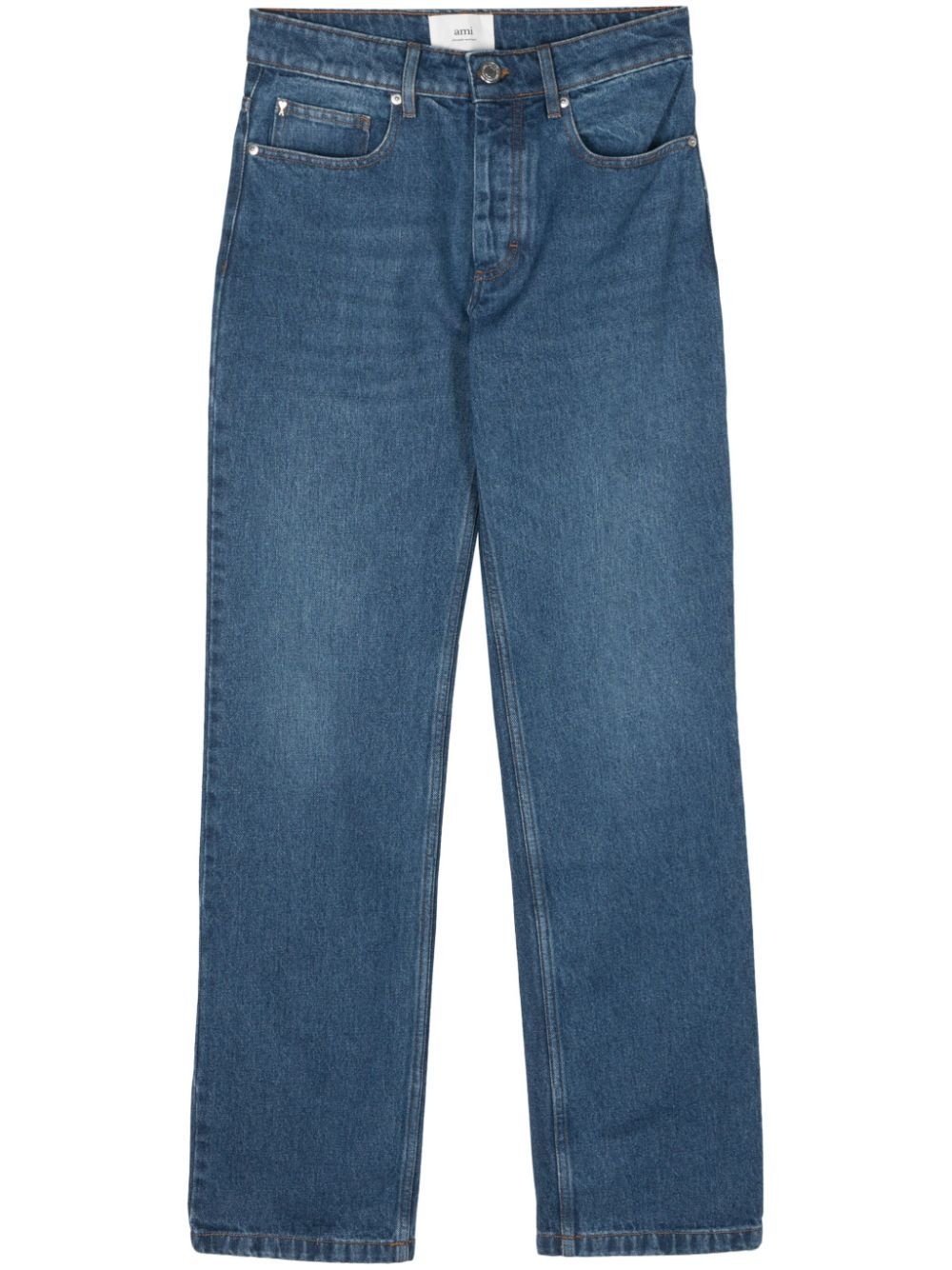 mid-rise straight-leg jeans - 1