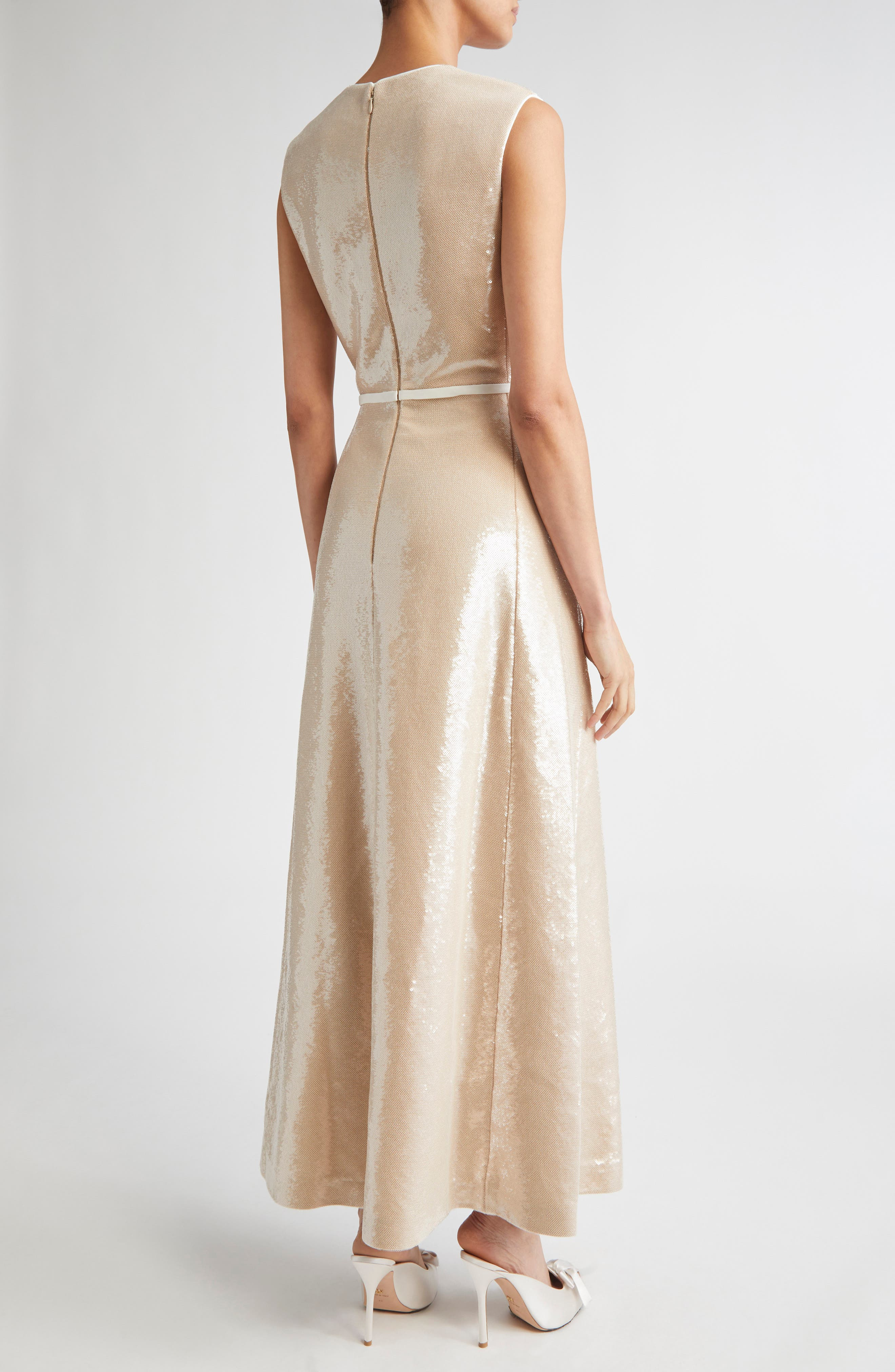 Giambattista Valli Sleeveless Sequin Gown in Camel at Nordstrom - 2