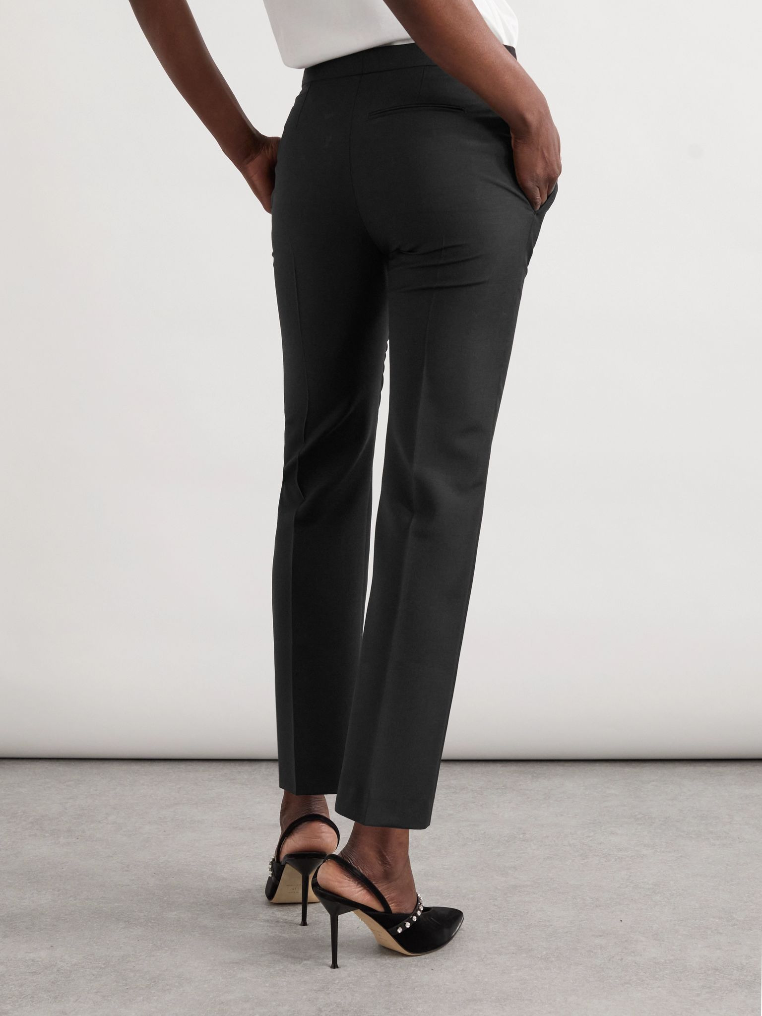 Wool and mohair-blend tapered pants Black - 3