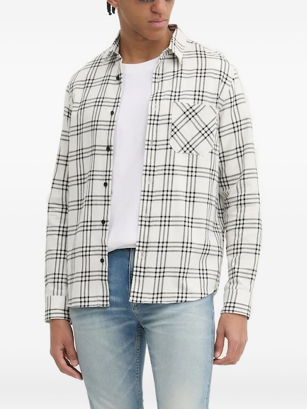 checked chest-pocket shirt - 1