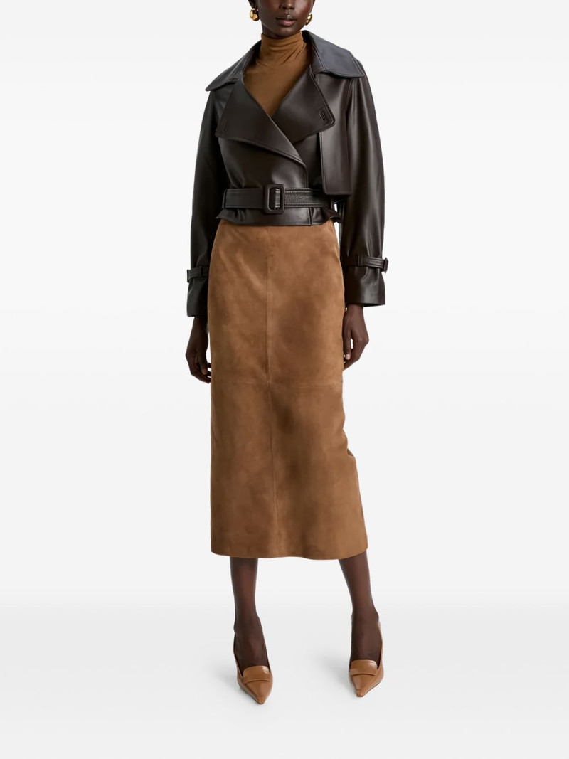 NOUR HAMMOUR leather belted jacket outlook