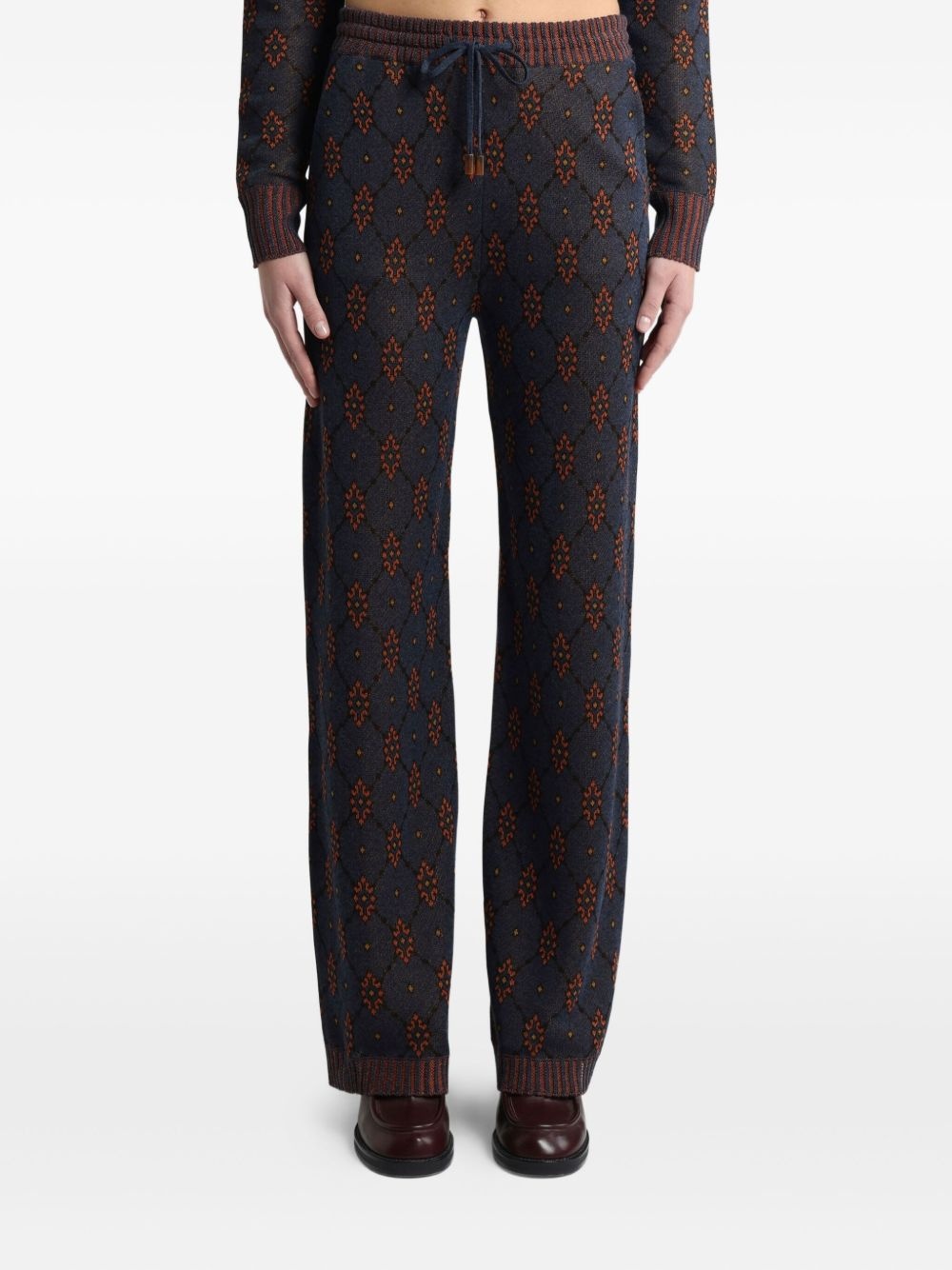 patterned knit trousers - 2