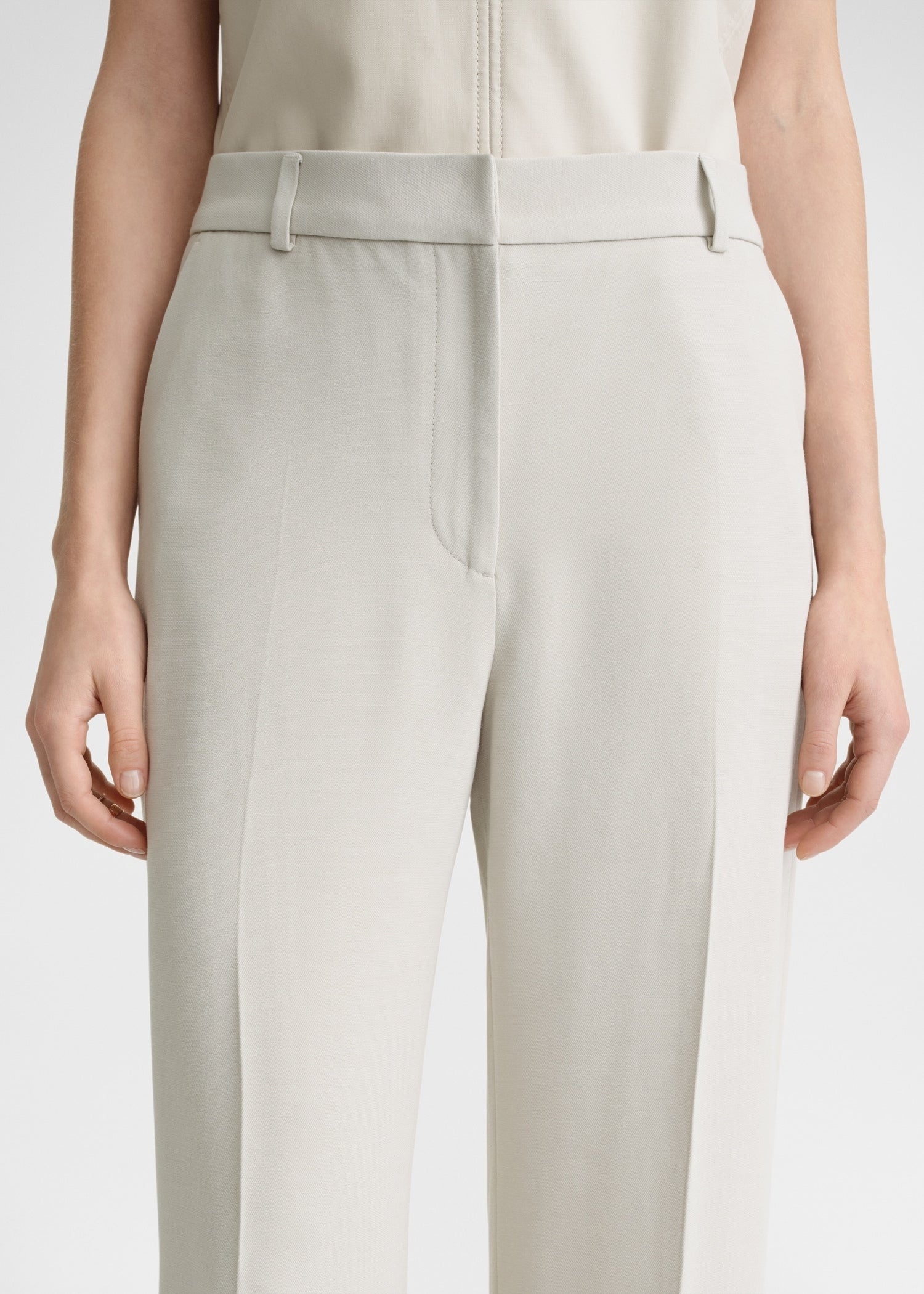 Relaxed straight trousers pebble - 3