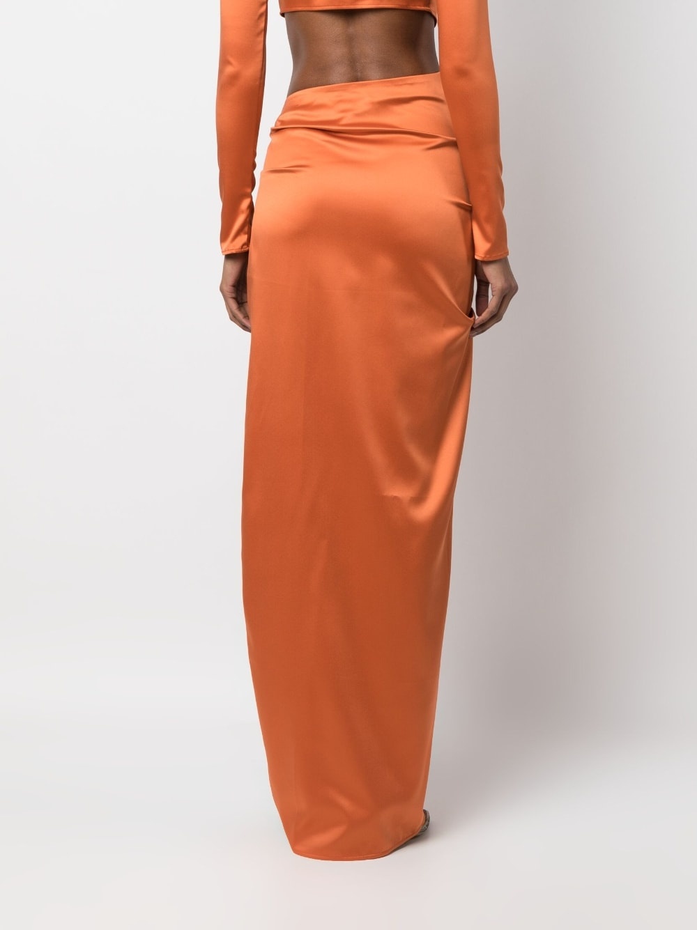 slit-detail satin maxi skirt - 4