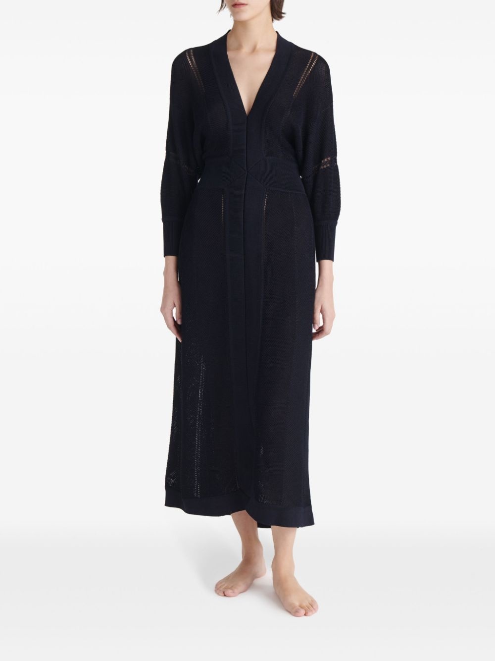 Stella knitted V-neck dress - 2
