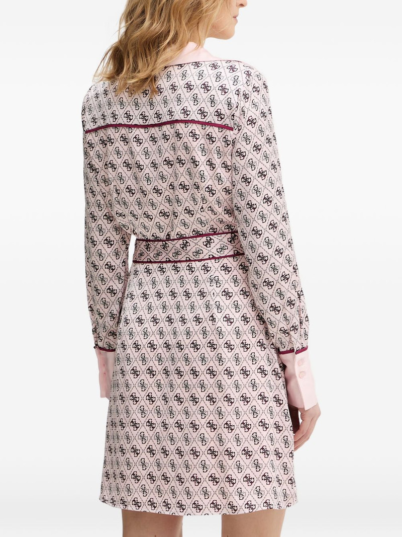 Blerta collar belted monogram mini dress 3