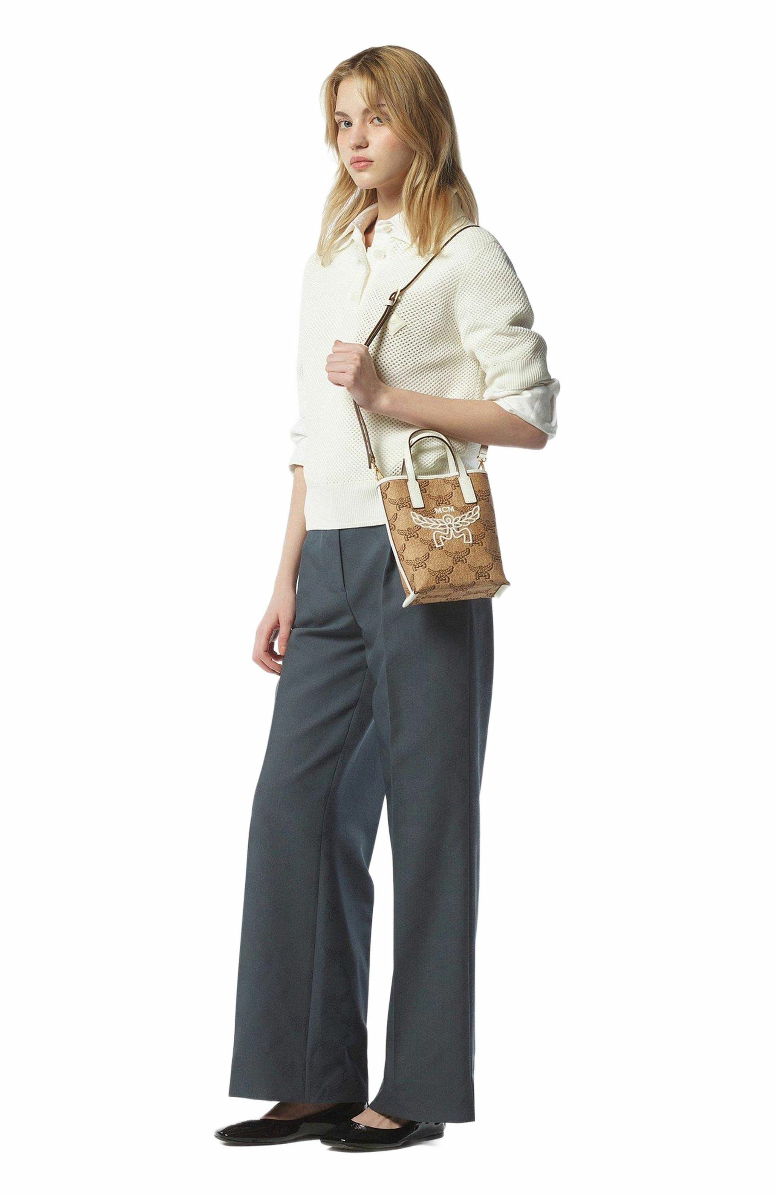 MCM Himmel Crossbody in Lauretos Raffia Jacquard in Beige at Nordstrom - 6