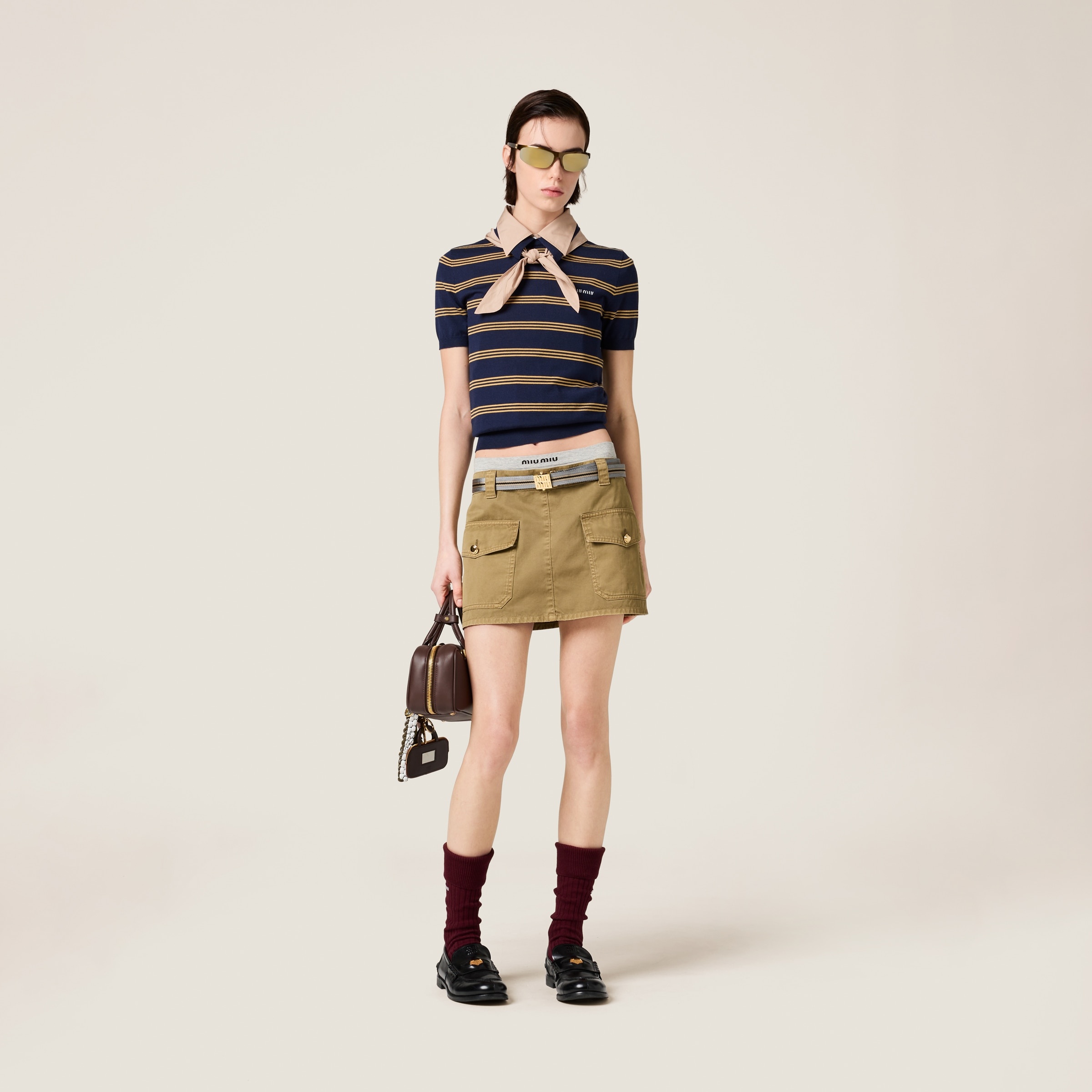 Striped cashmere and silk polo sweater - 2