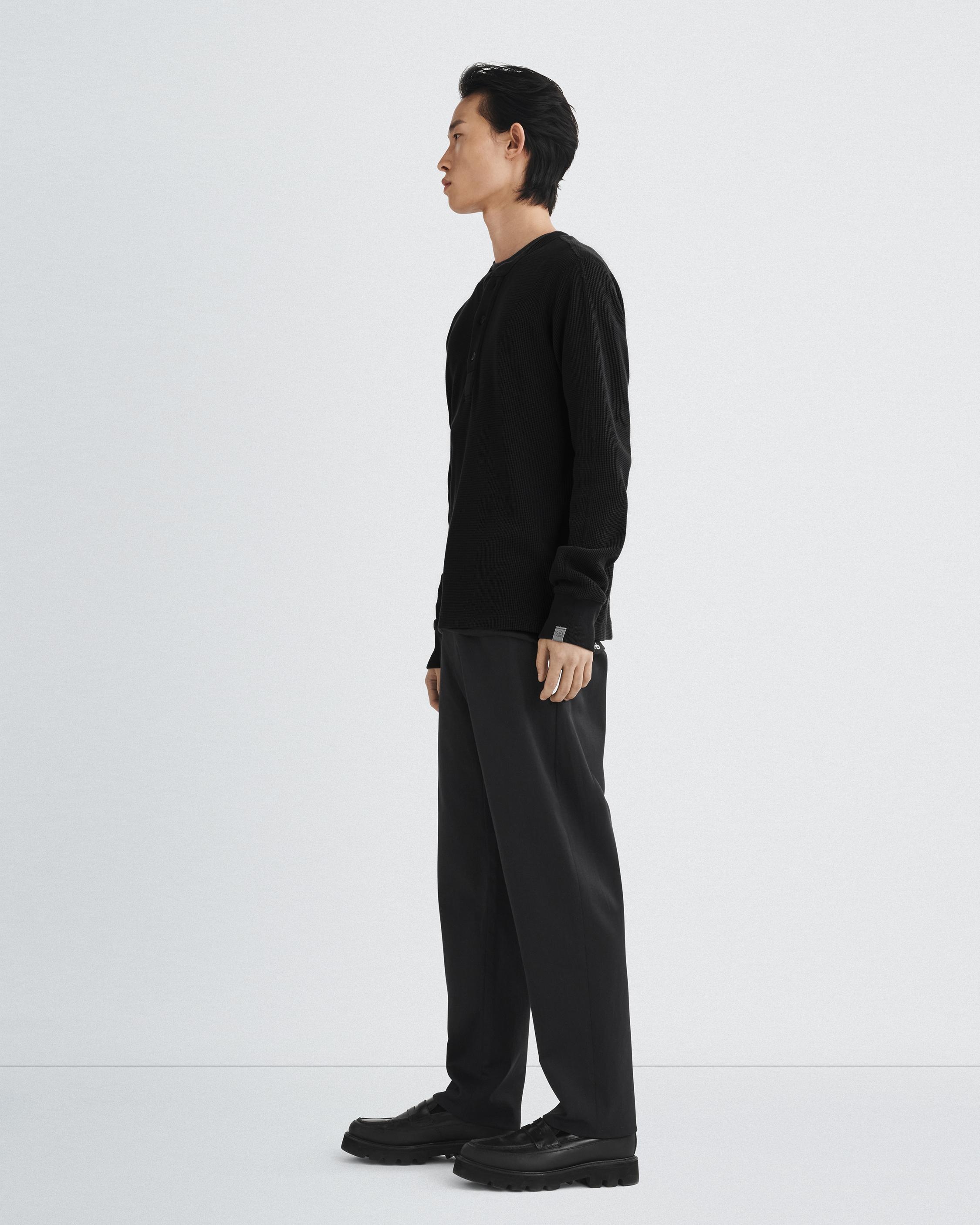 Garment Dyed Waffle Henley
Cotton Long Sleeve Shirt - 4