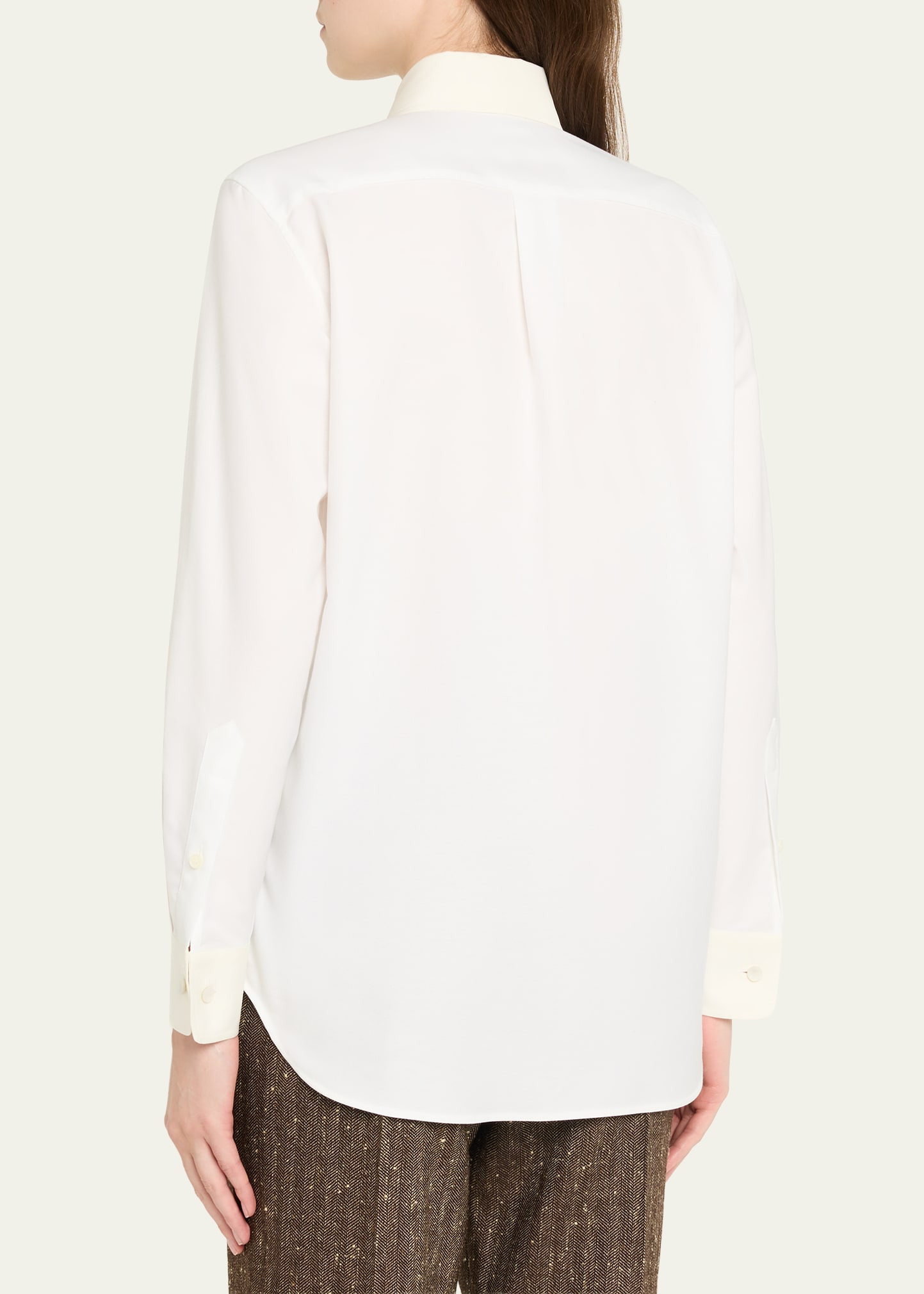 Thea Collar-Pin Oxford Shirt - 3
