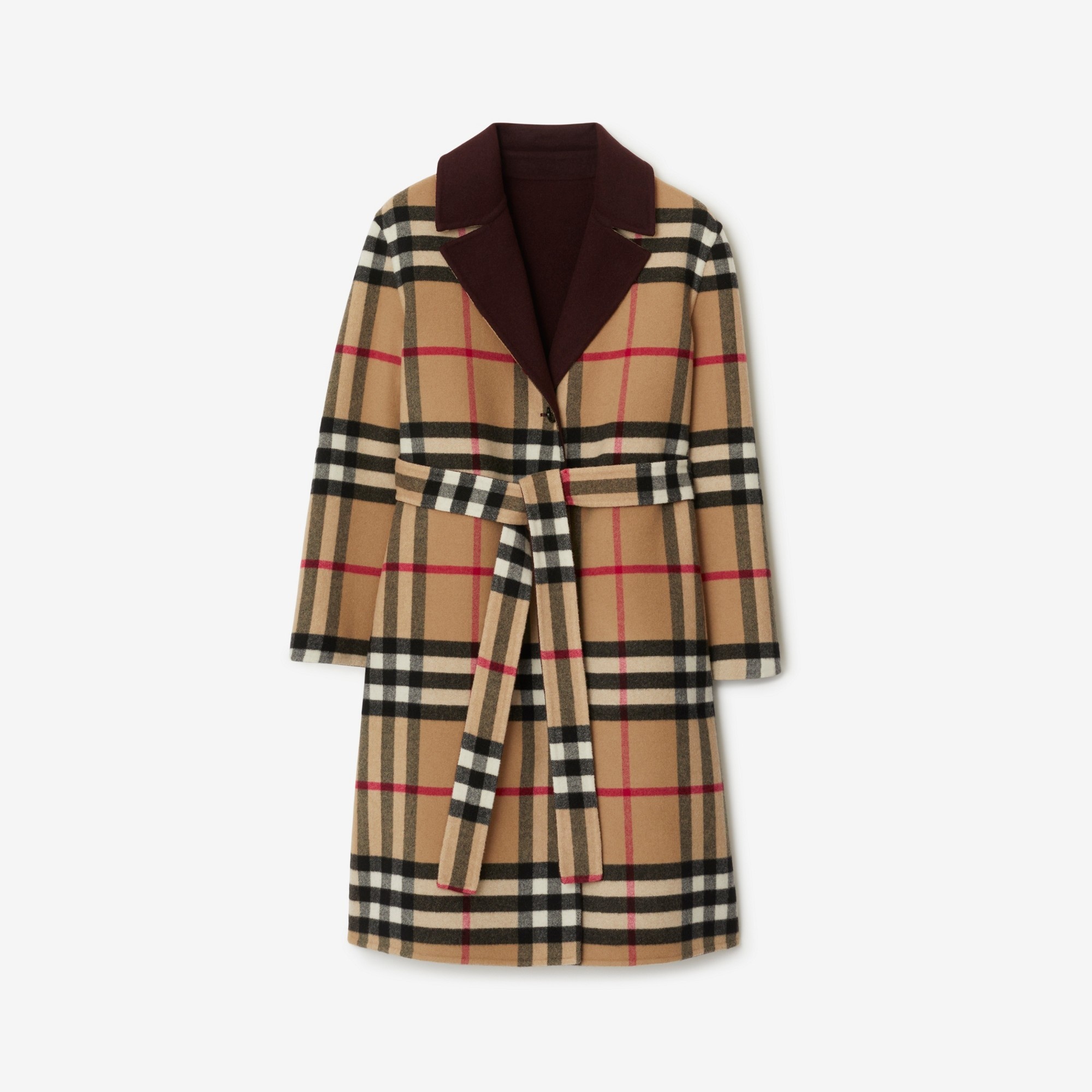 Check Wool Reversible Coat - 7