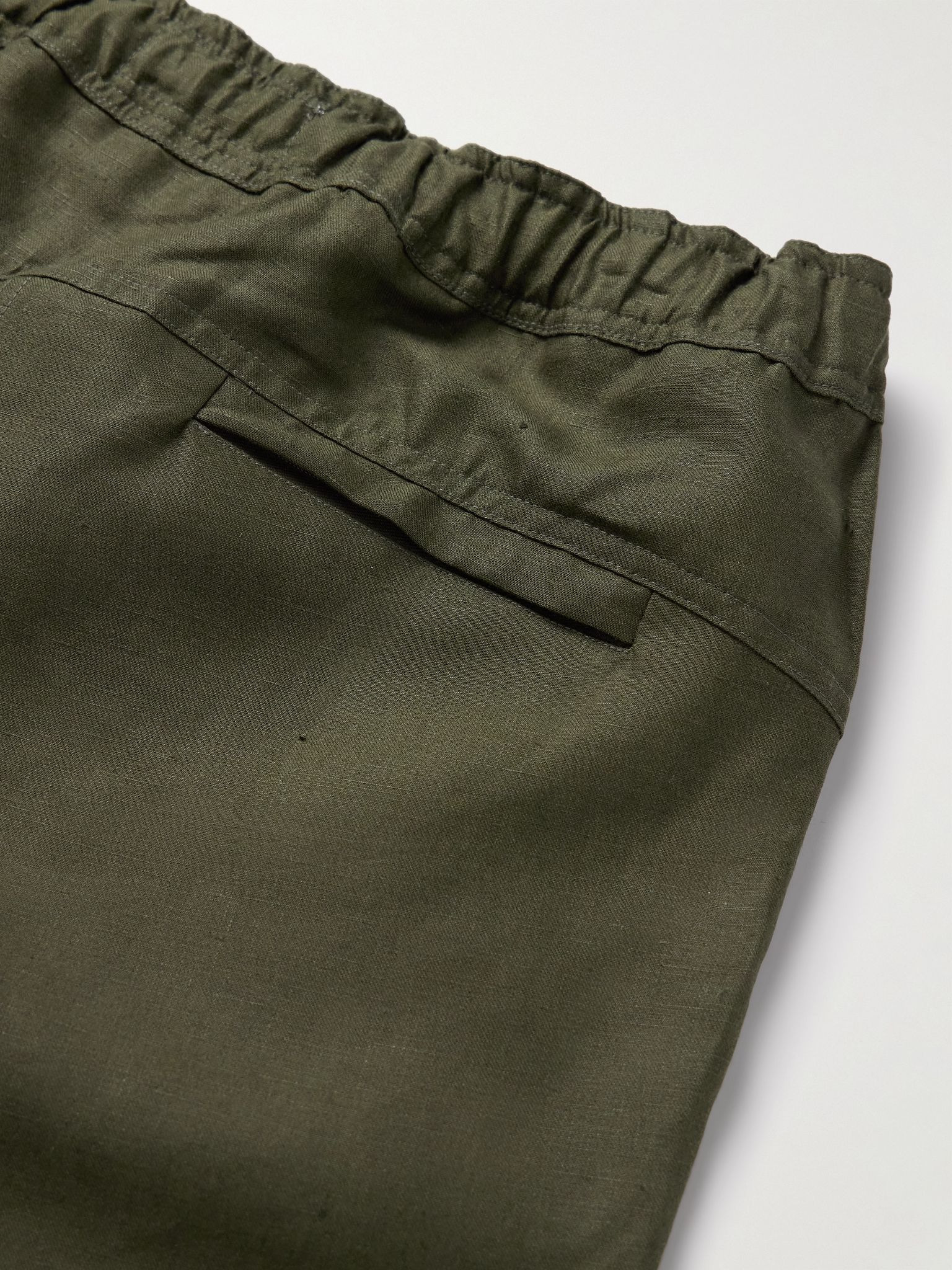 Sydney 2 Straight-Leg Linen Drawstring Shorts Green - 5
