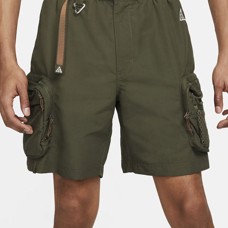 Men's Nike ACG Multiple Pockets Outdoor Cargo Loose Casual Straight Shorts Green DN3945-325 - 5