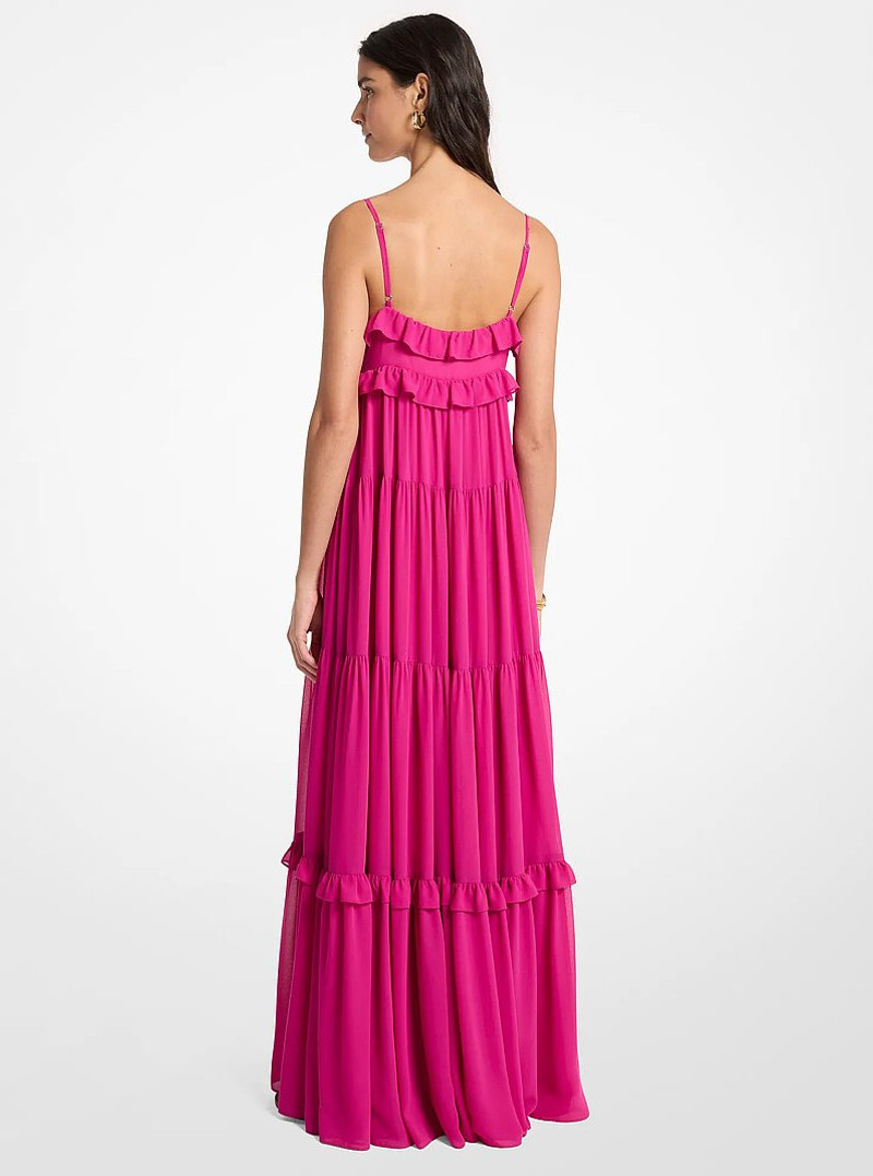 MICHAEL KORS Ruffled Georgette Tiered Maxi Dress outlook