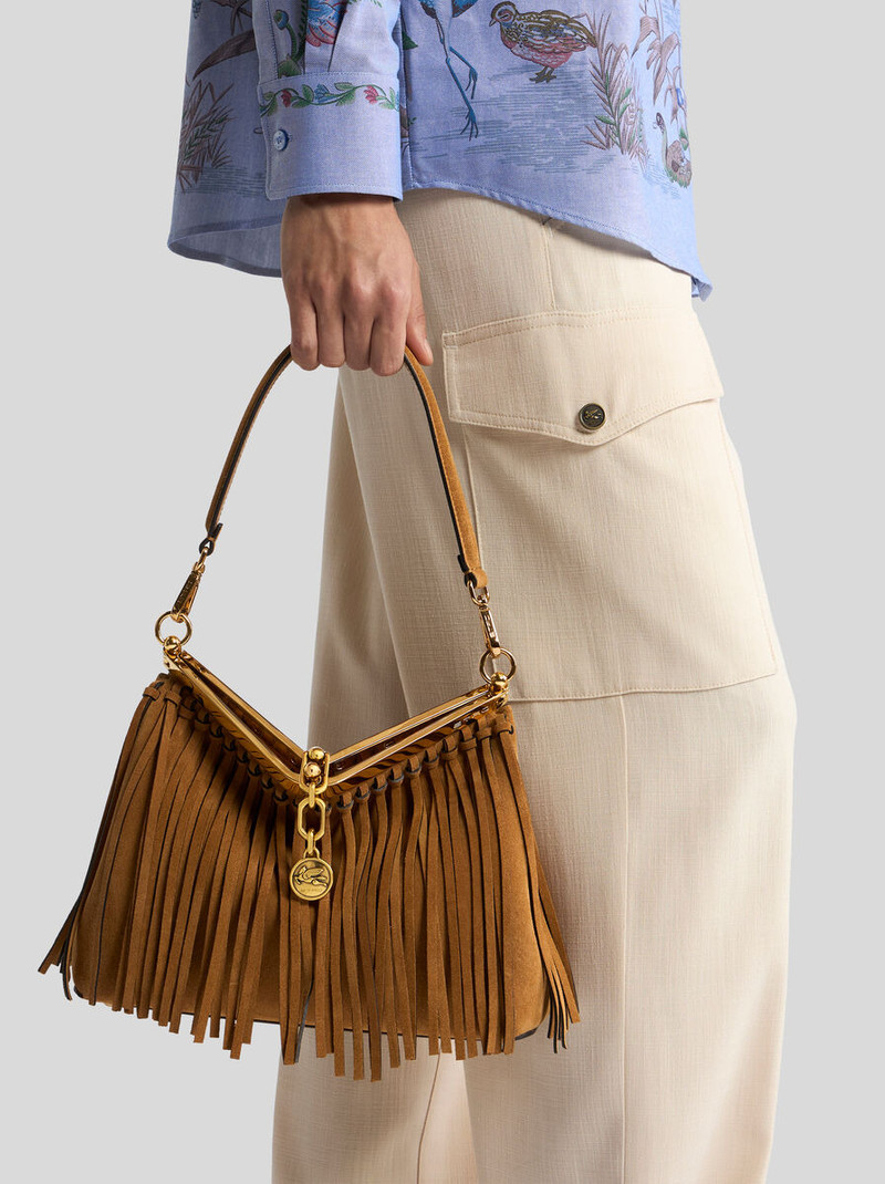 MEDIUM SUEDE VELA BAG WITH FRINGING 3
