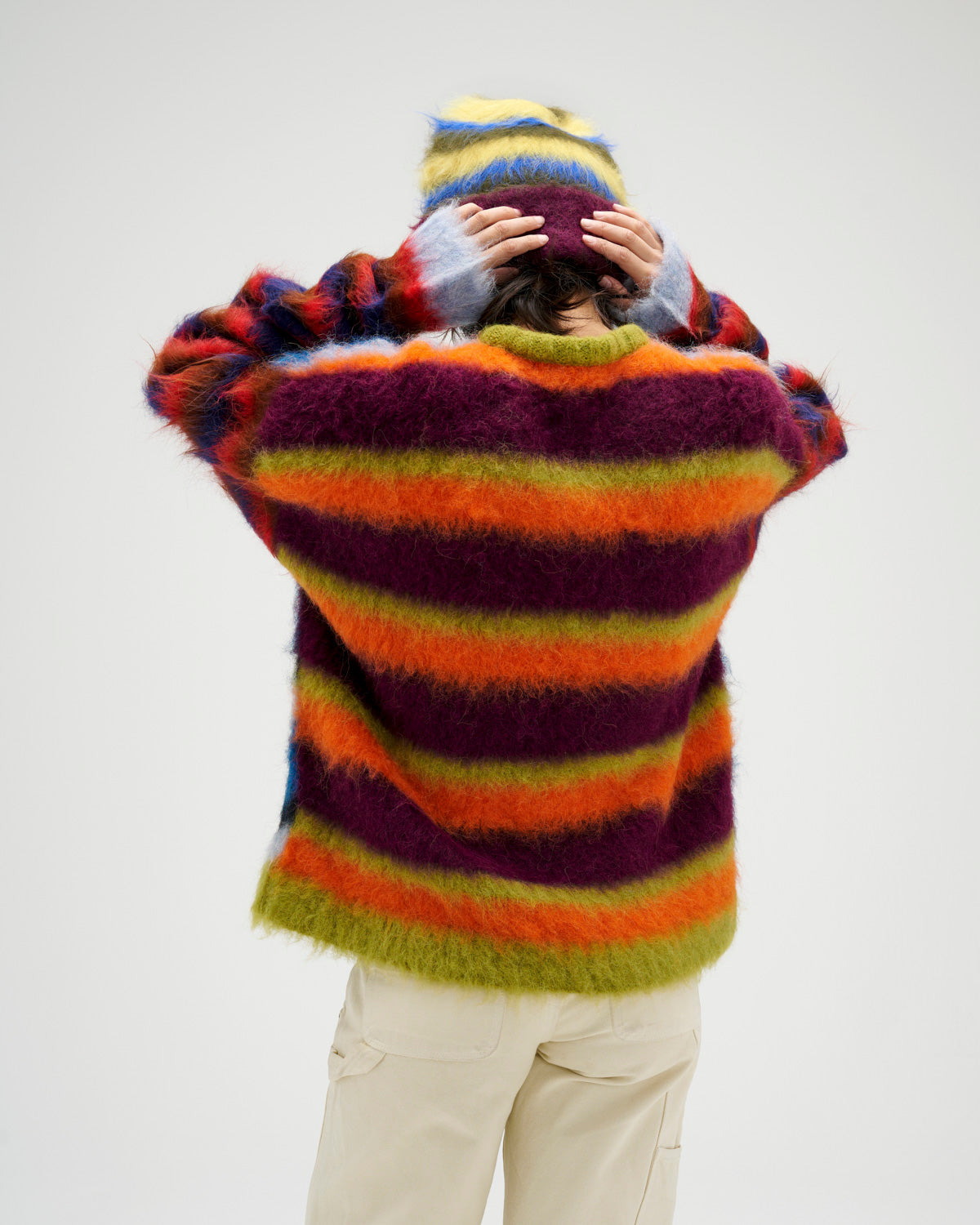 Blurry Lines Alpaca Crewneck Sweater - Multi - 8