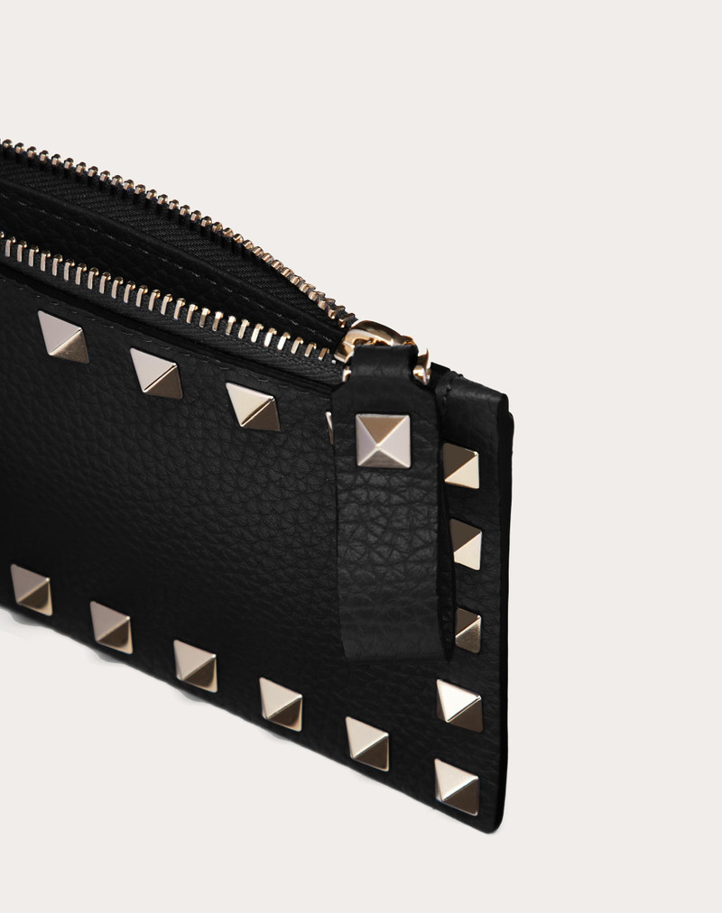 Valentino ROCKSTUD GRAINY CALFSKIN CARDHOLDER WITH ZIPPER outlook