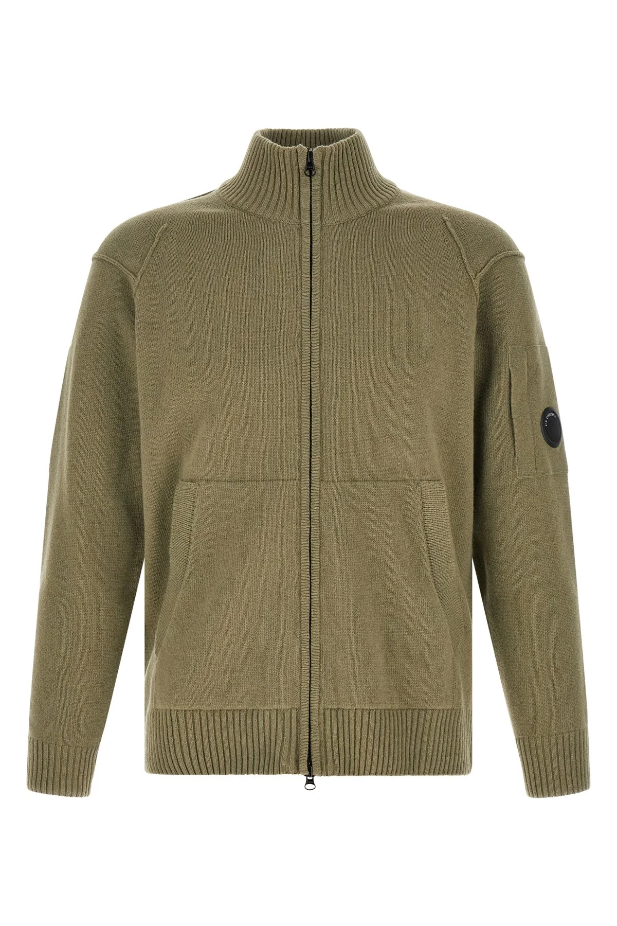 C. P. COMPANY 'Lambswool Grs' Cardigan With Lens Detail - 1