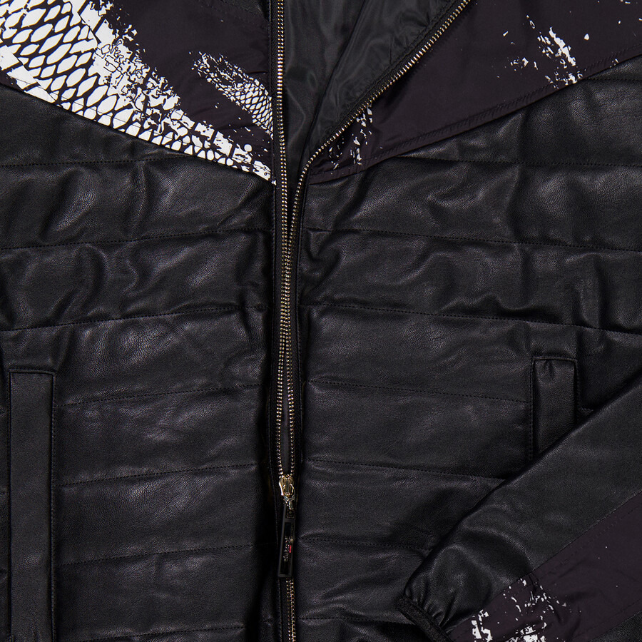 Open Box - Roberto Cavalli Men's Panelled Python Print Puffer Jacket, Size X-Large - 2